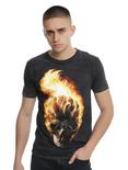 Marvel Ghost Rider Skull Mineral Wash T-Shirt, , alternate