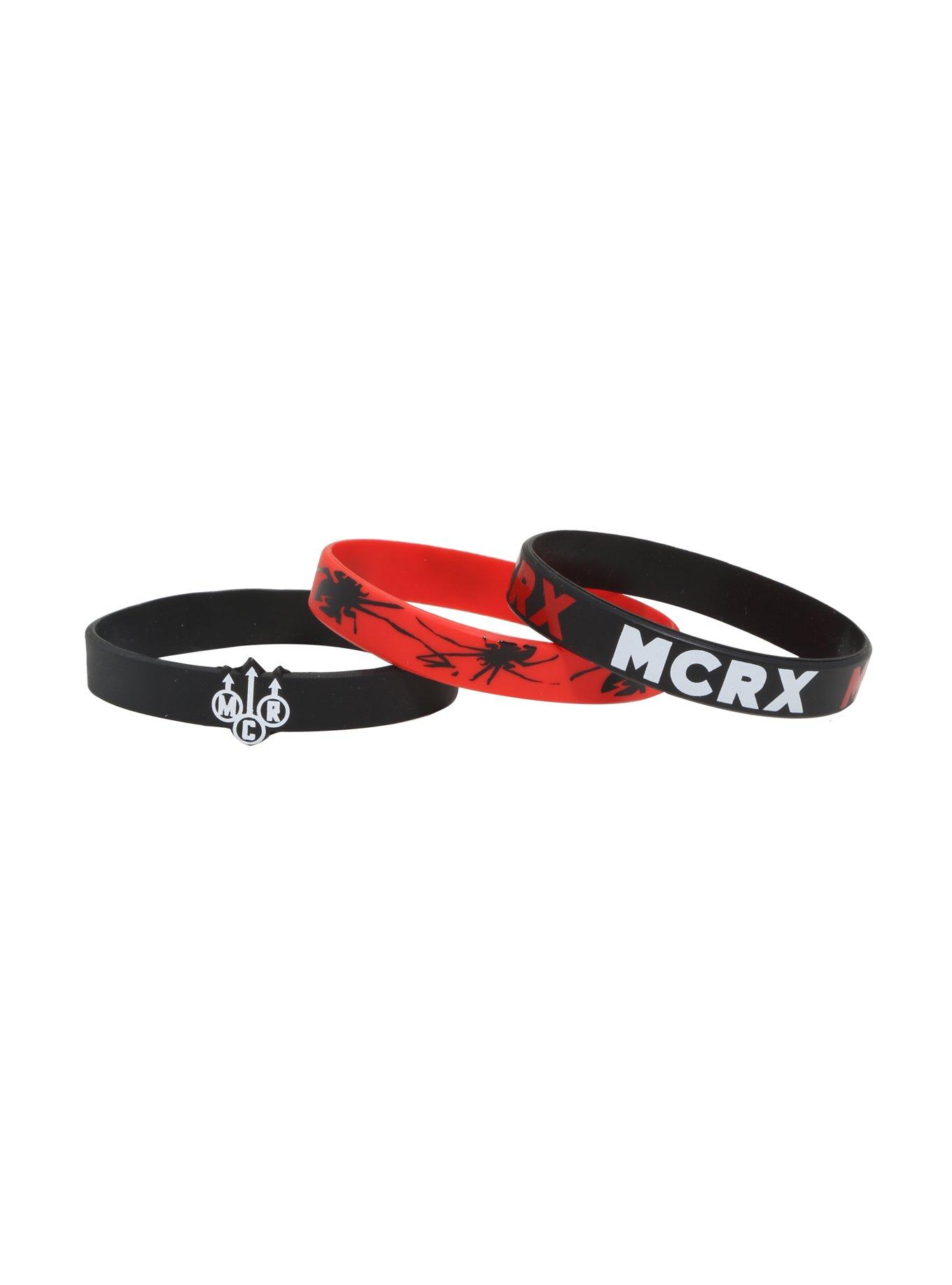 My Chemical Romance Anniversary Spider Logos Rubber Bracelet 3 Pack, , alternate