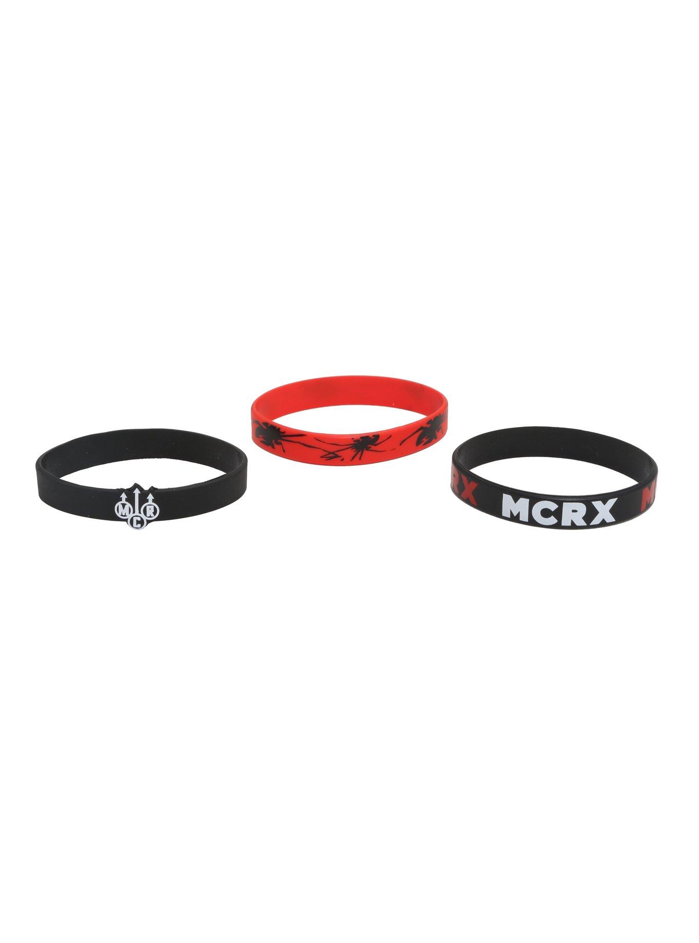 My Chemical Romance Anniversary Spider Logos Rubber Bracelet 3 Pack, , alternate