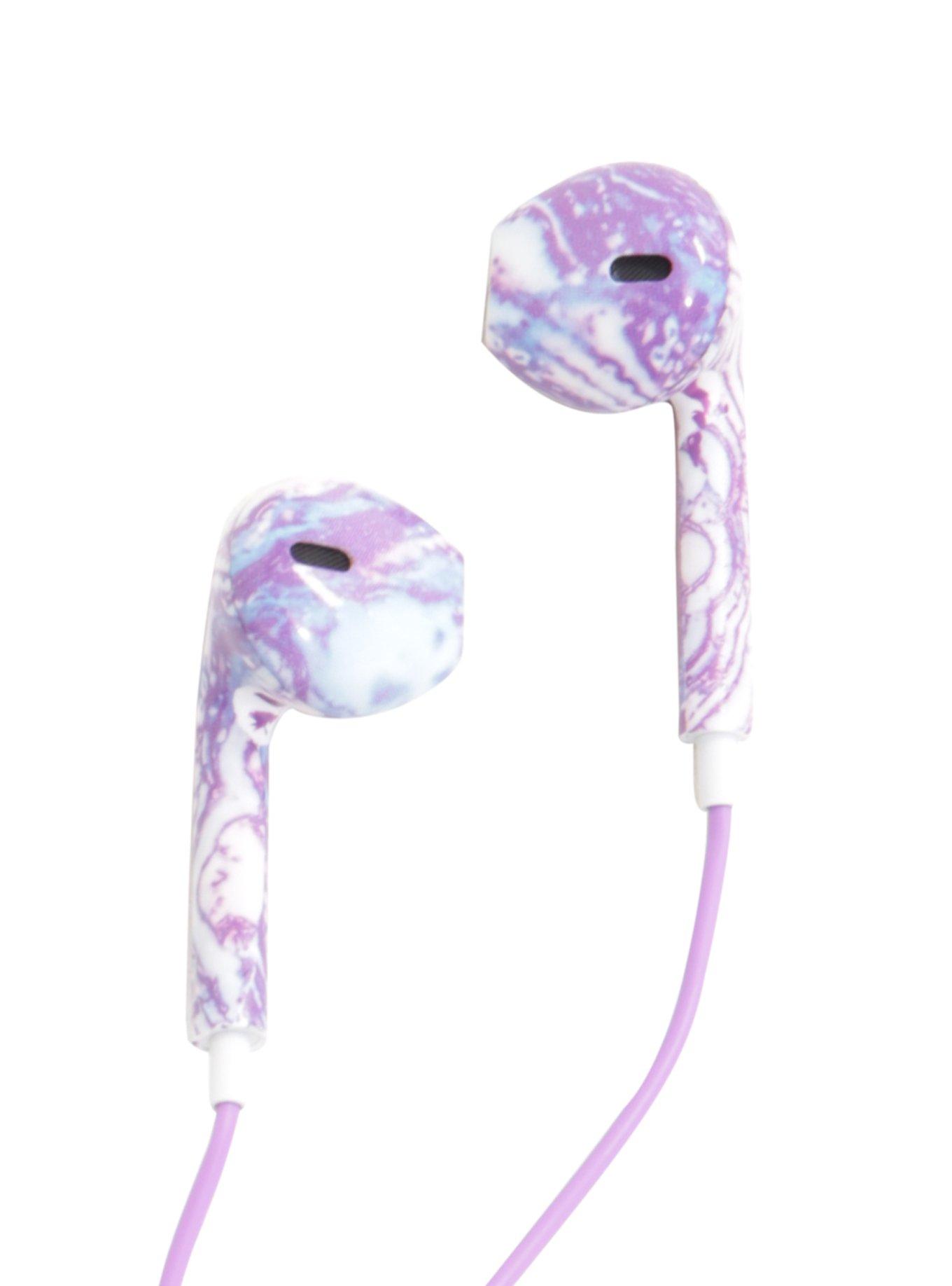 Purple Marble Earbuds, , alternate