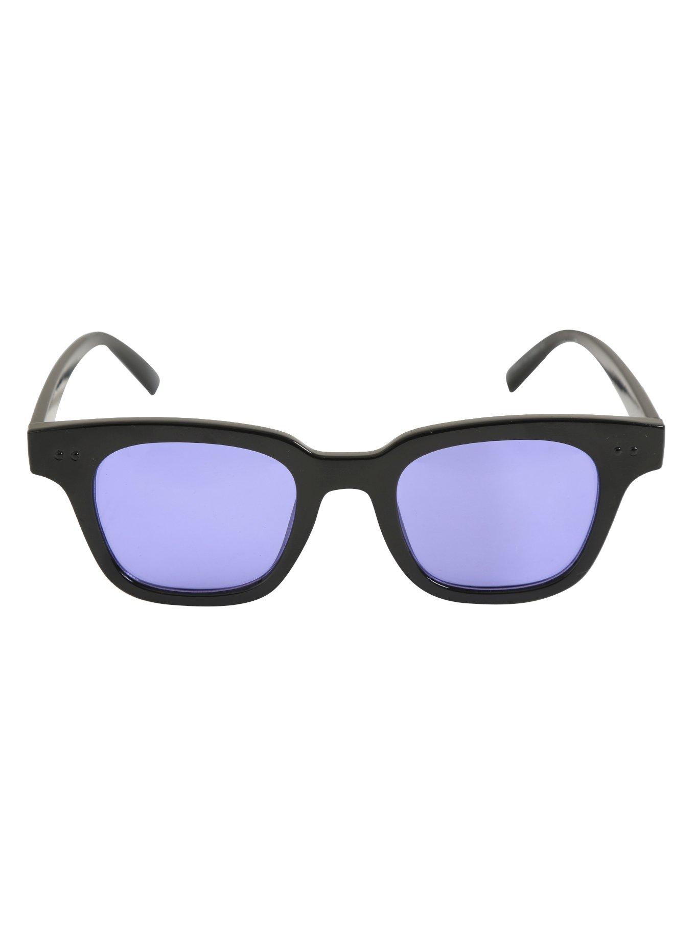 Retro Translucent Purple Lens Sunglasses, , alternate