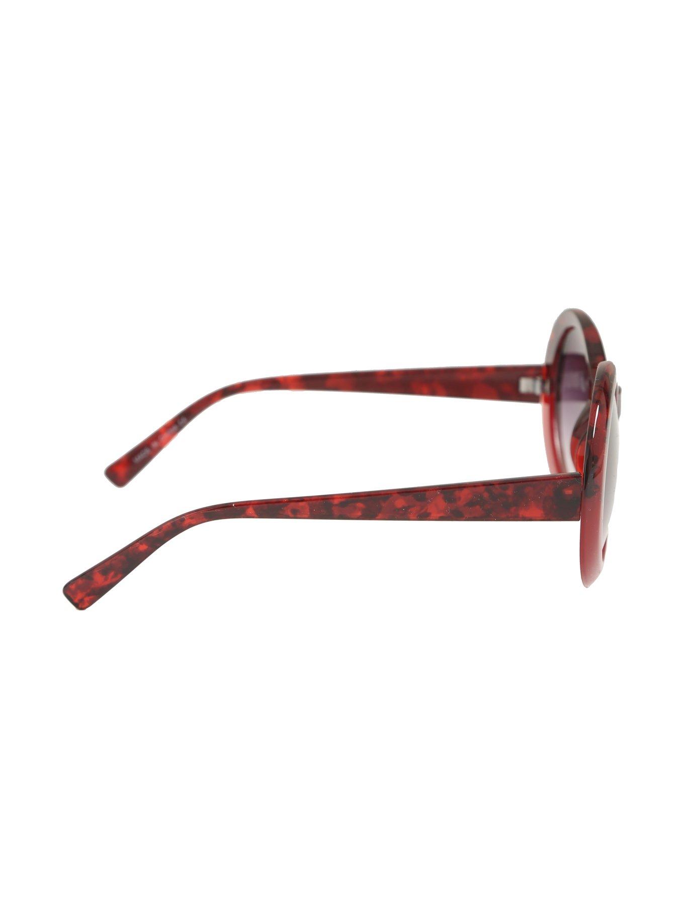 Vintage Red Round Sunglasses, , alternate