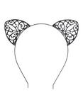Black Filigree Cat Ear Headband, , alternate