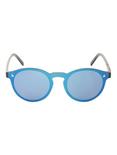 Blue Flat Lens Round Sunglasses, , alternate