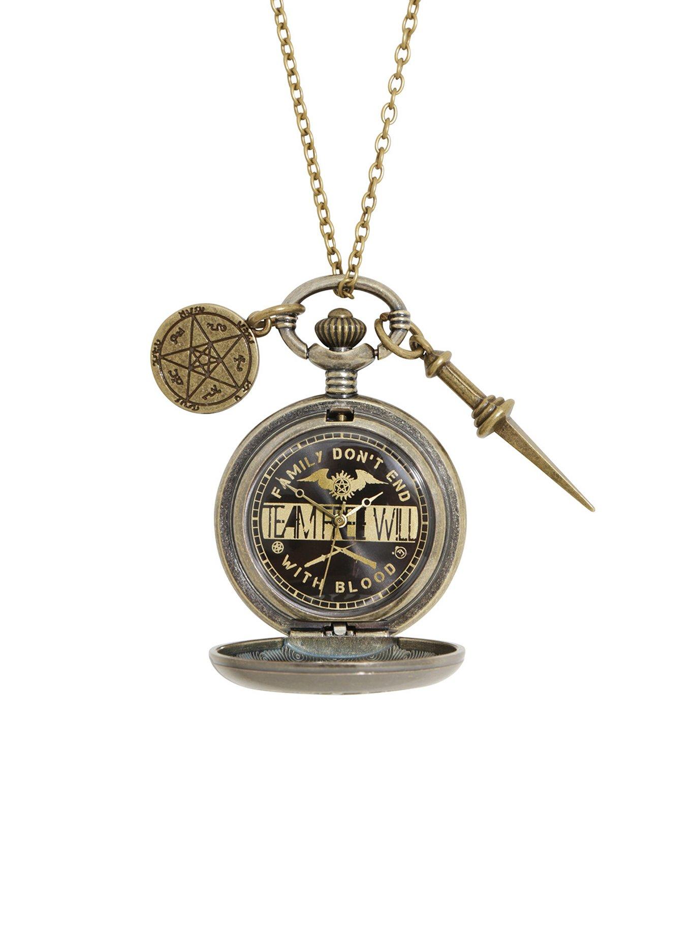 Supernatural Anti-Possession Charm Pocket Watch Necklace, , alternate