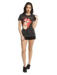 The Rolling Stones Skull & Crossbones Tongue Logo Girls Mineral Wash T-Shirt, , alternate