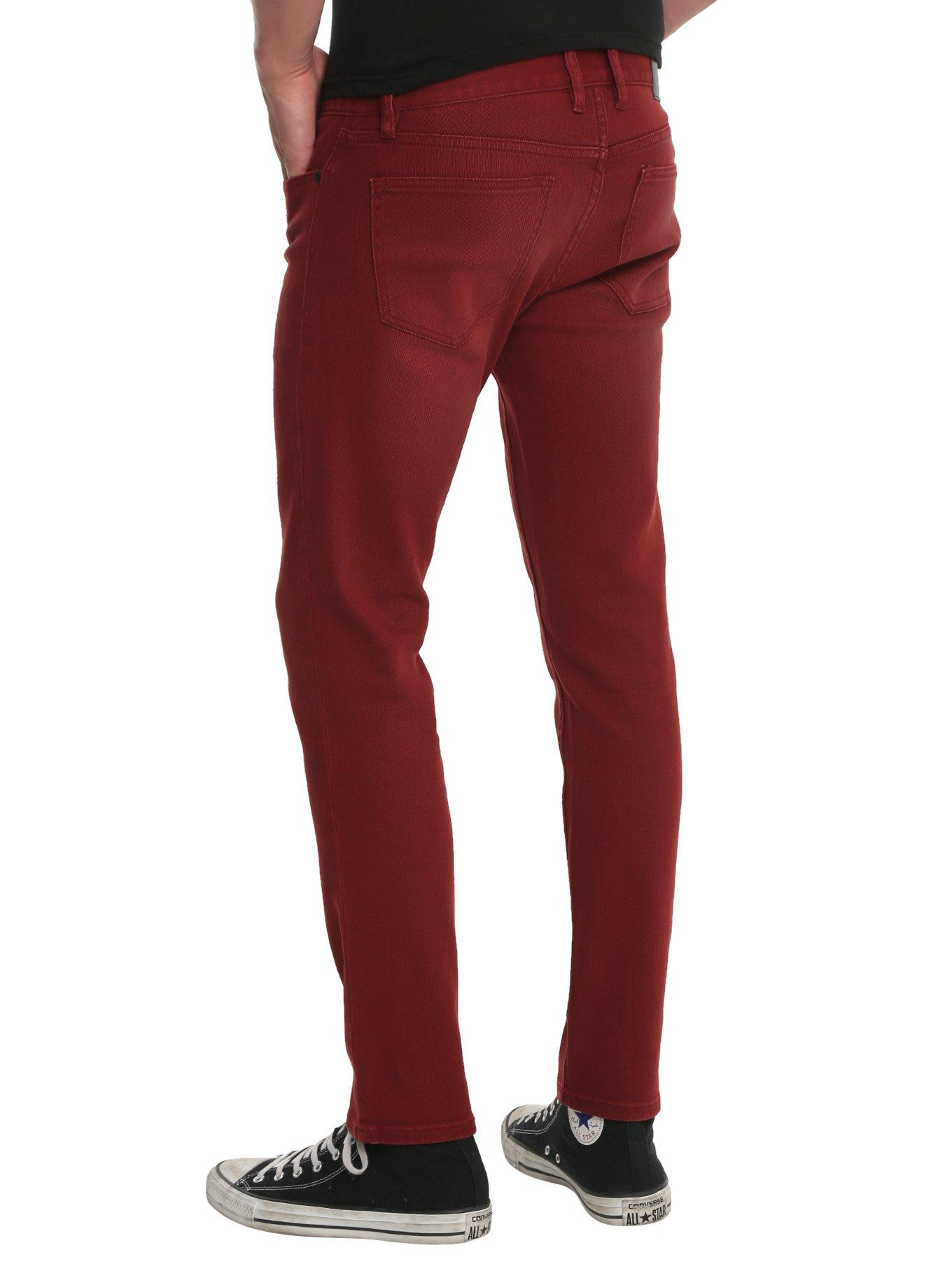 XXX RUDE 32 Inch Inseam Red Wash Skinny Jeans, , alternate