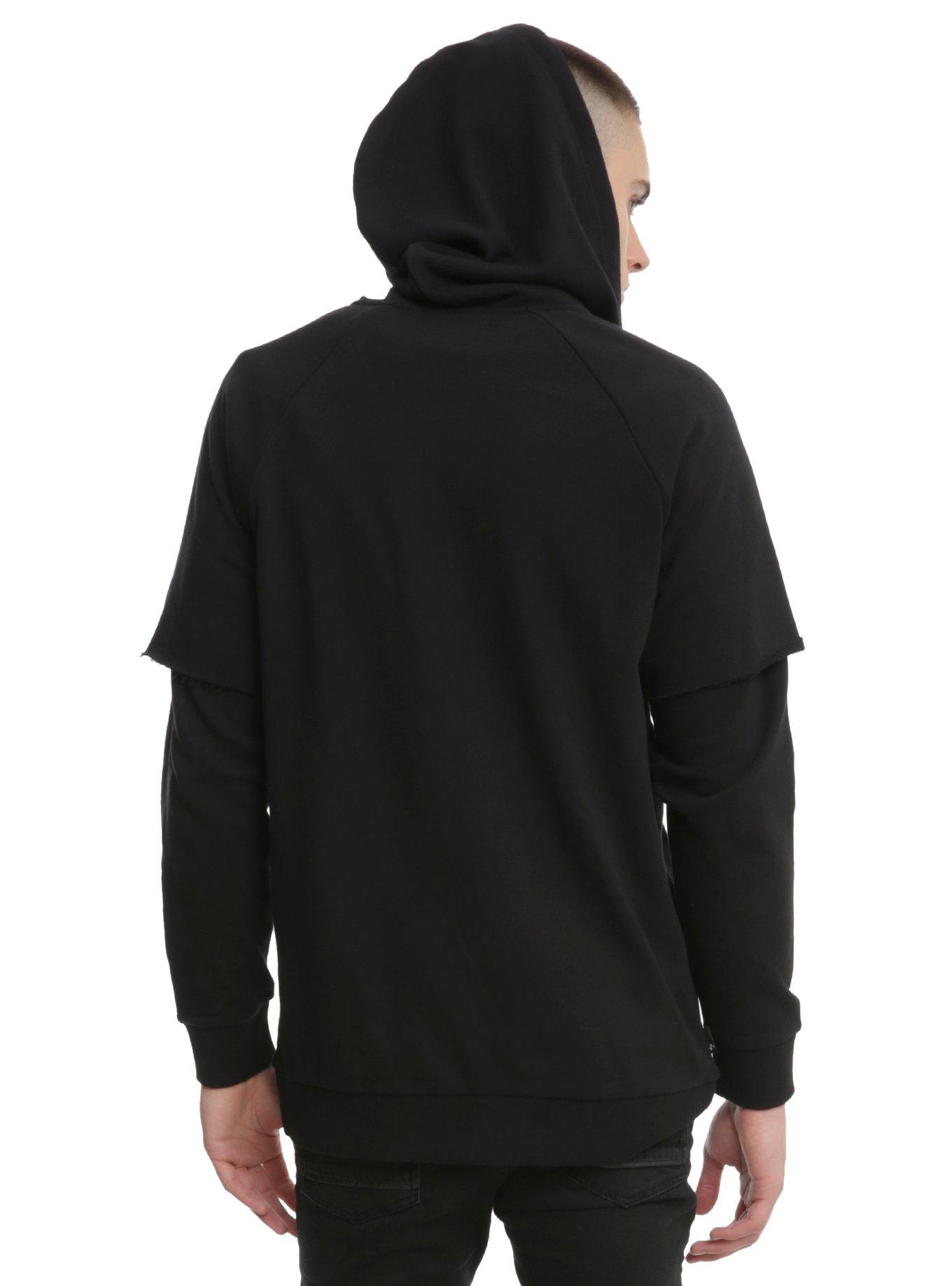 XXX RUDE Black Double Layer Hoodie, , alternate