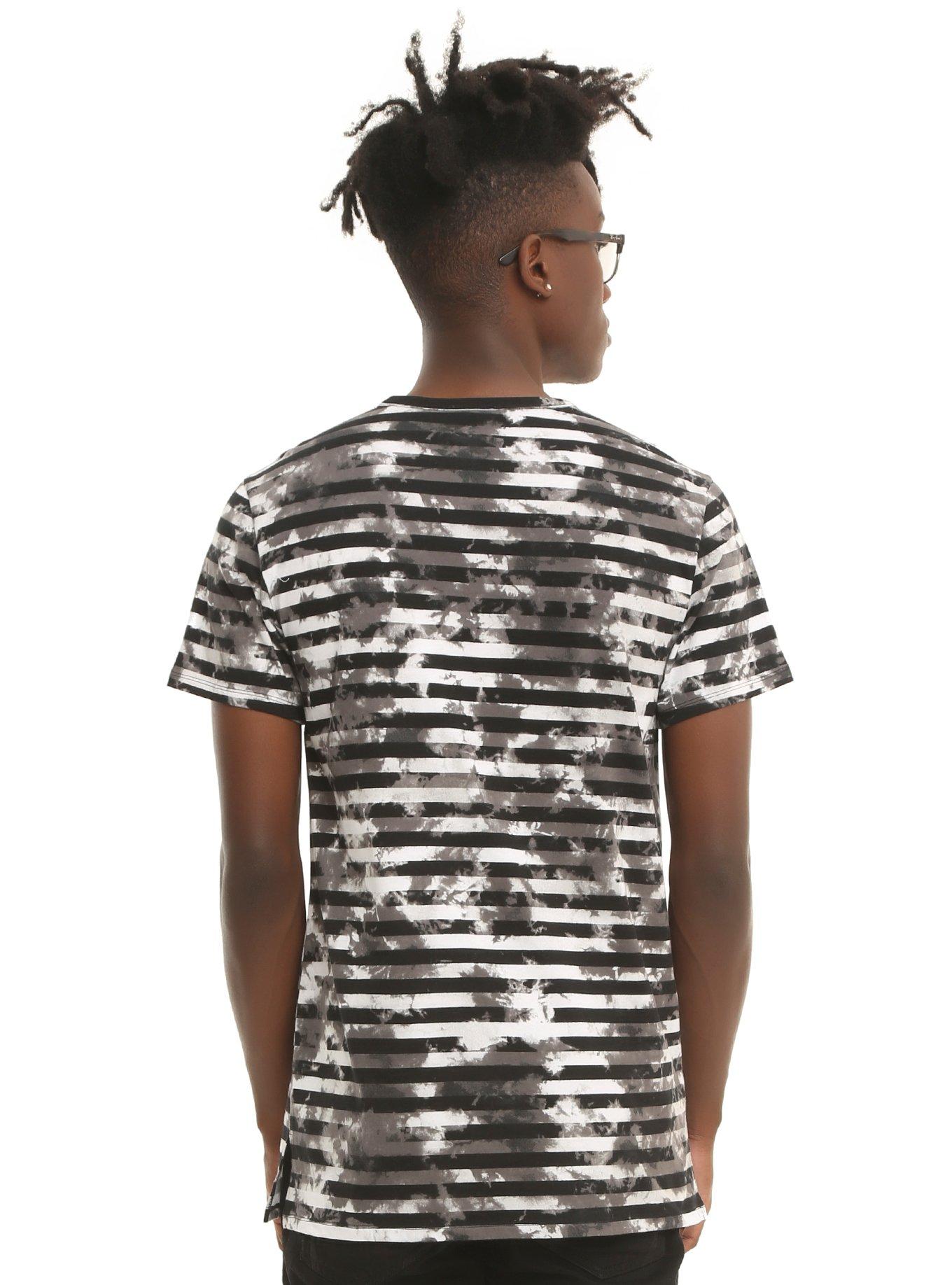 XXX RUDE Striped Bleach Wash T-Shirt, , alternate