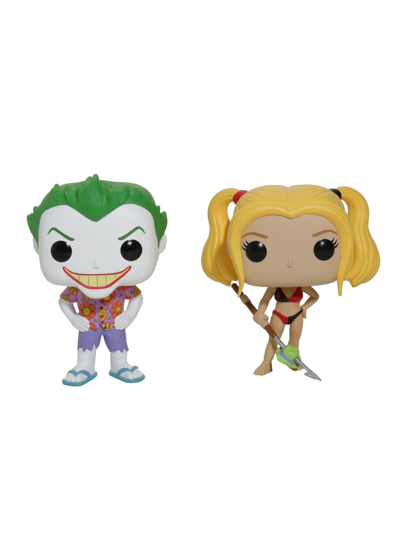 Funko DC Comics Pop! Heroes The Joker (Beach) & Harley Quinn Vinyl Figure Set Hot Topic Exclusive, , alternate