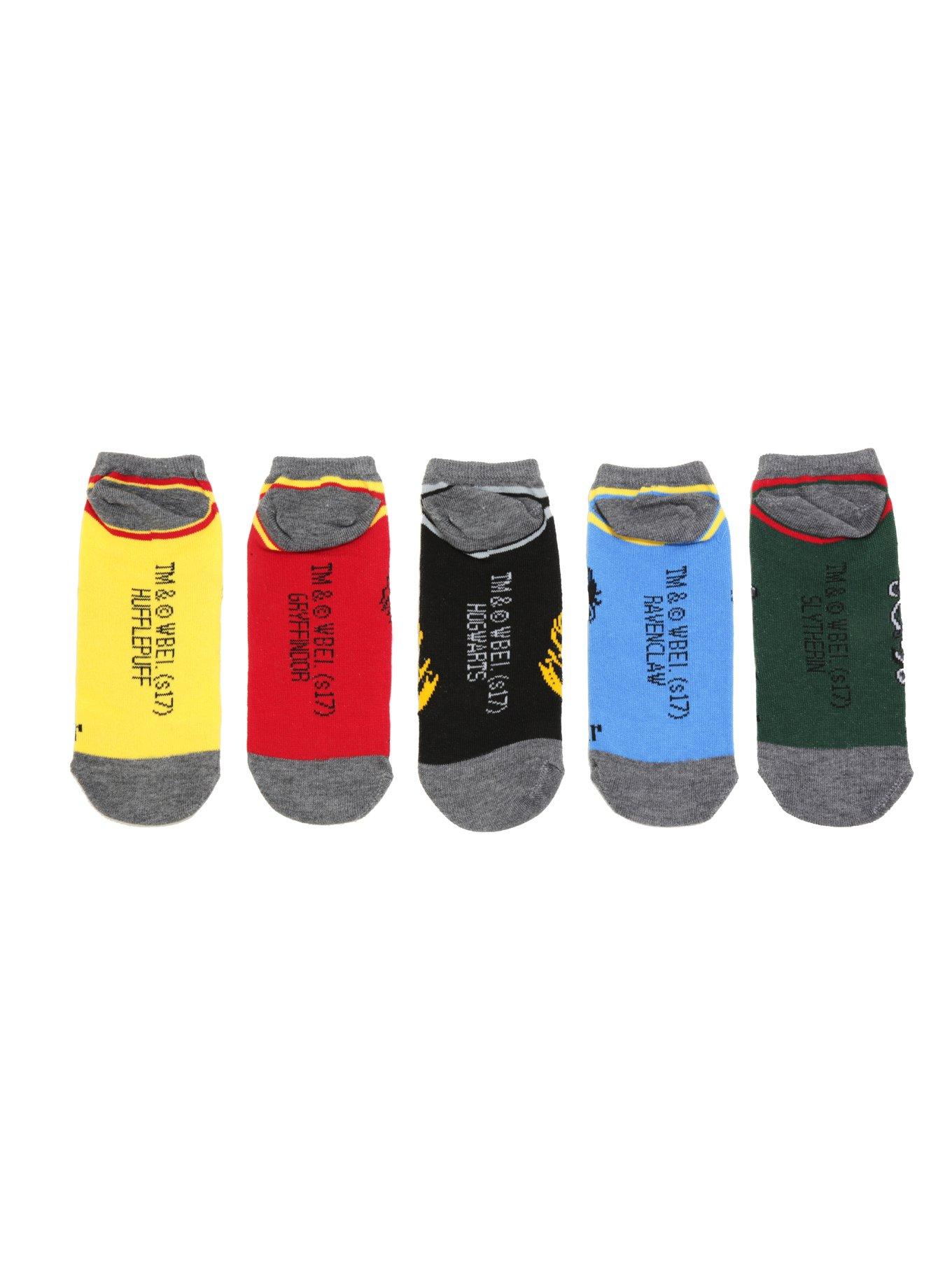 Harry Potter Hogwarts House Crest No-Show Socks 5 Pair, , alternate