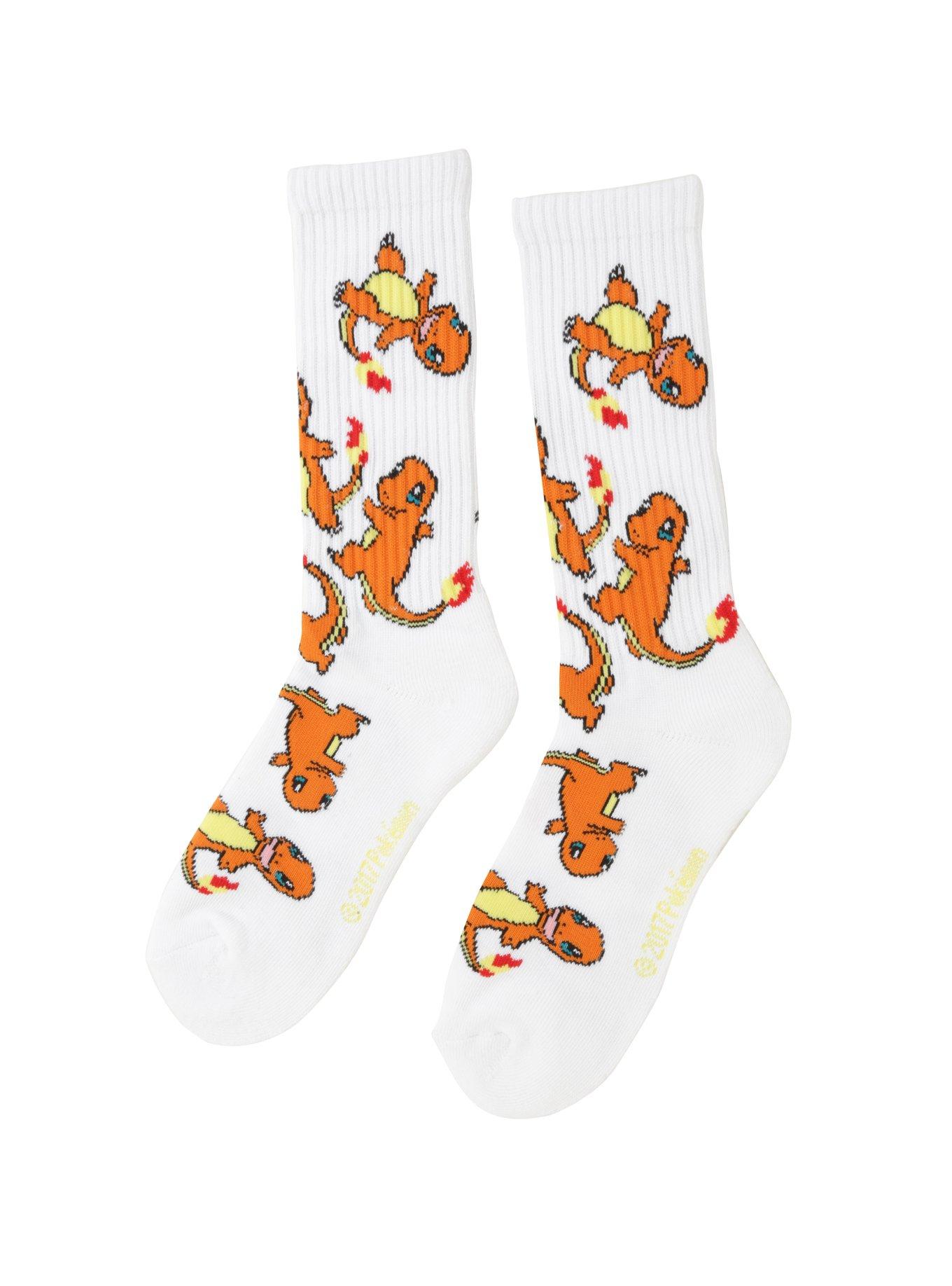 Pokemon Charmander Tossed Ribbed Crew Socks, , alternate