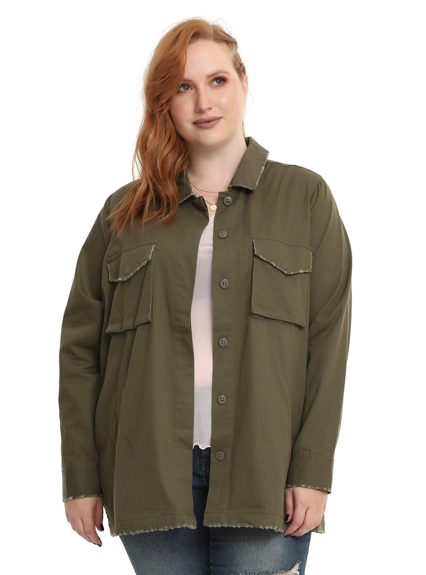 Hardcore Unicorn Girls Military Jacket Plus Size, , alternate