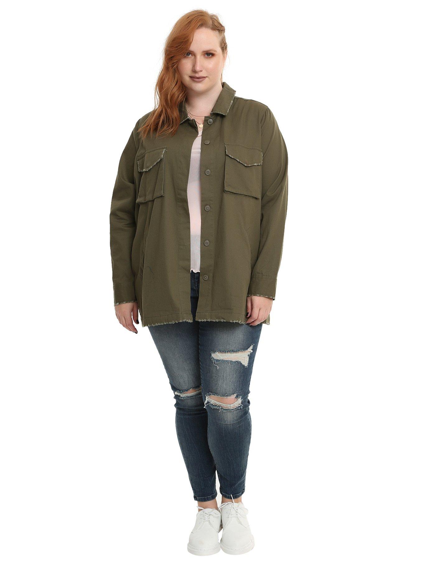 Hardcore Unicorn Girls Military Jacket Plus Size, , alternate