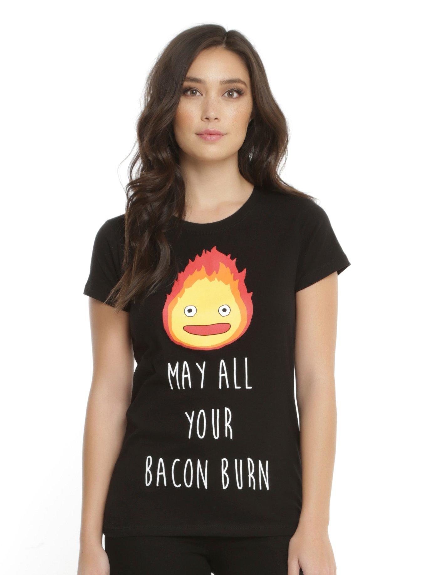 Studio Ghibli Howl's Moving Castle Calcifer Bacon Burn T-Shirt, , alternate