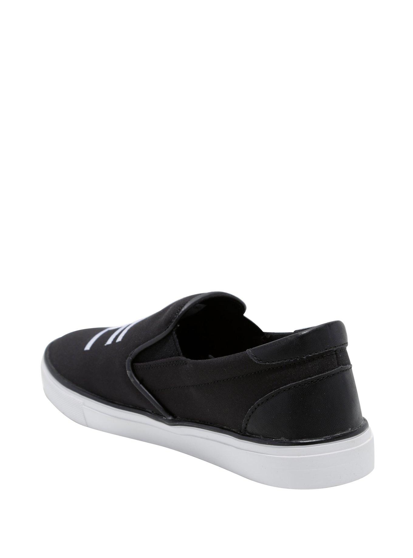 Nerd Embroidered Black Slip-On Shoes, , alternate