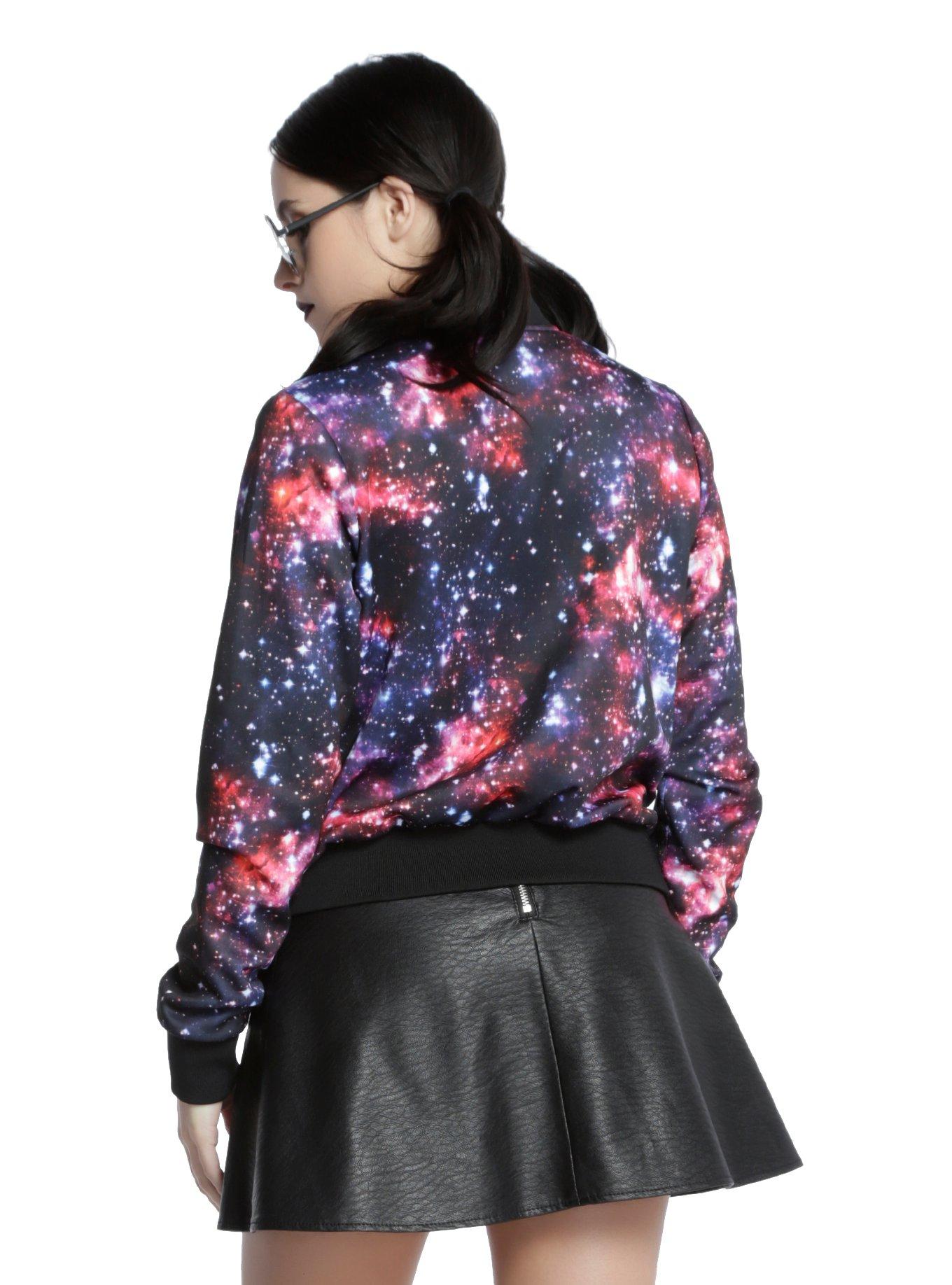 Galaxy Print Bomber Jacket, , alternate