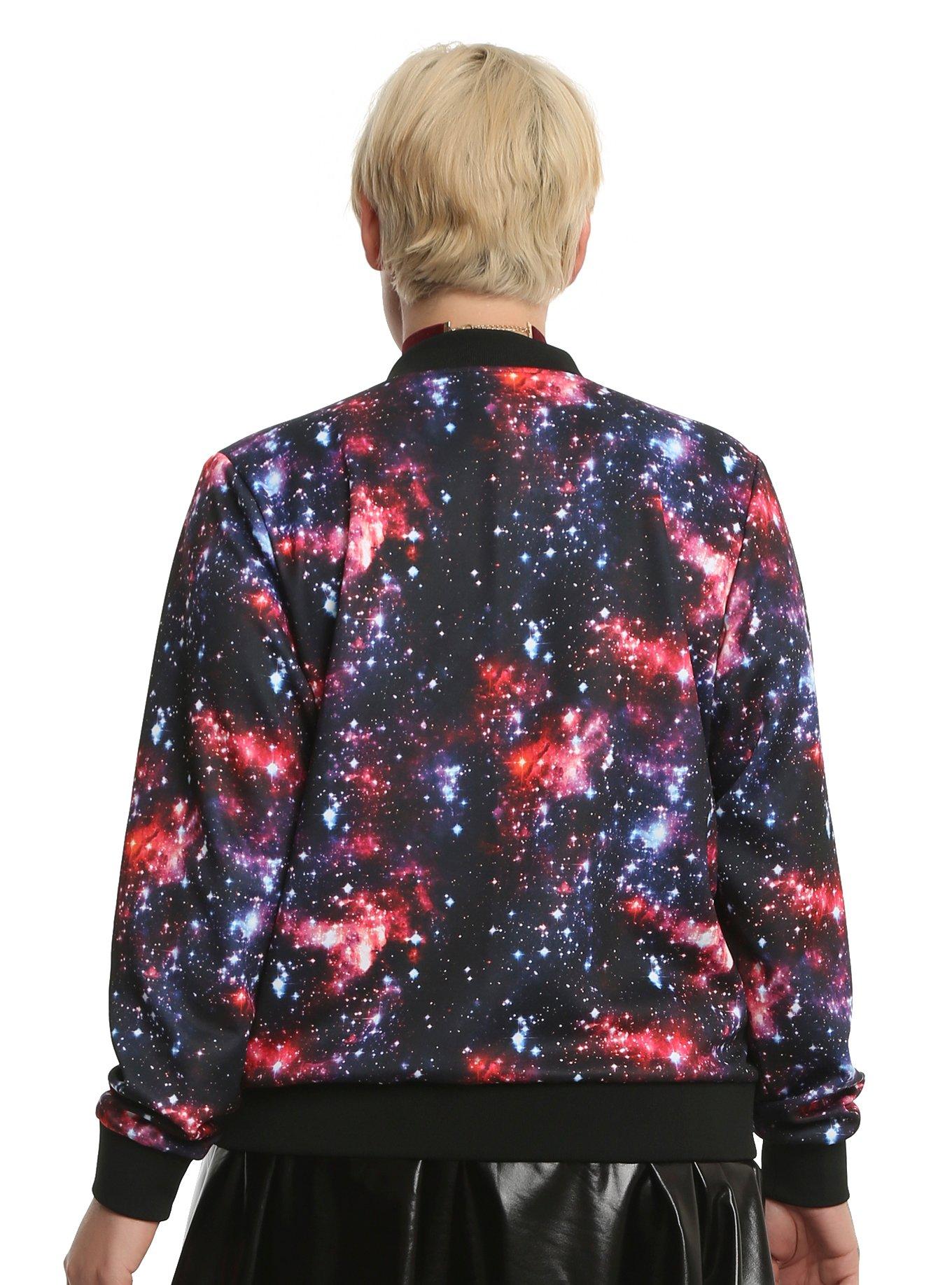 Galaxy Bomber Jacket Plus Size, , alternate