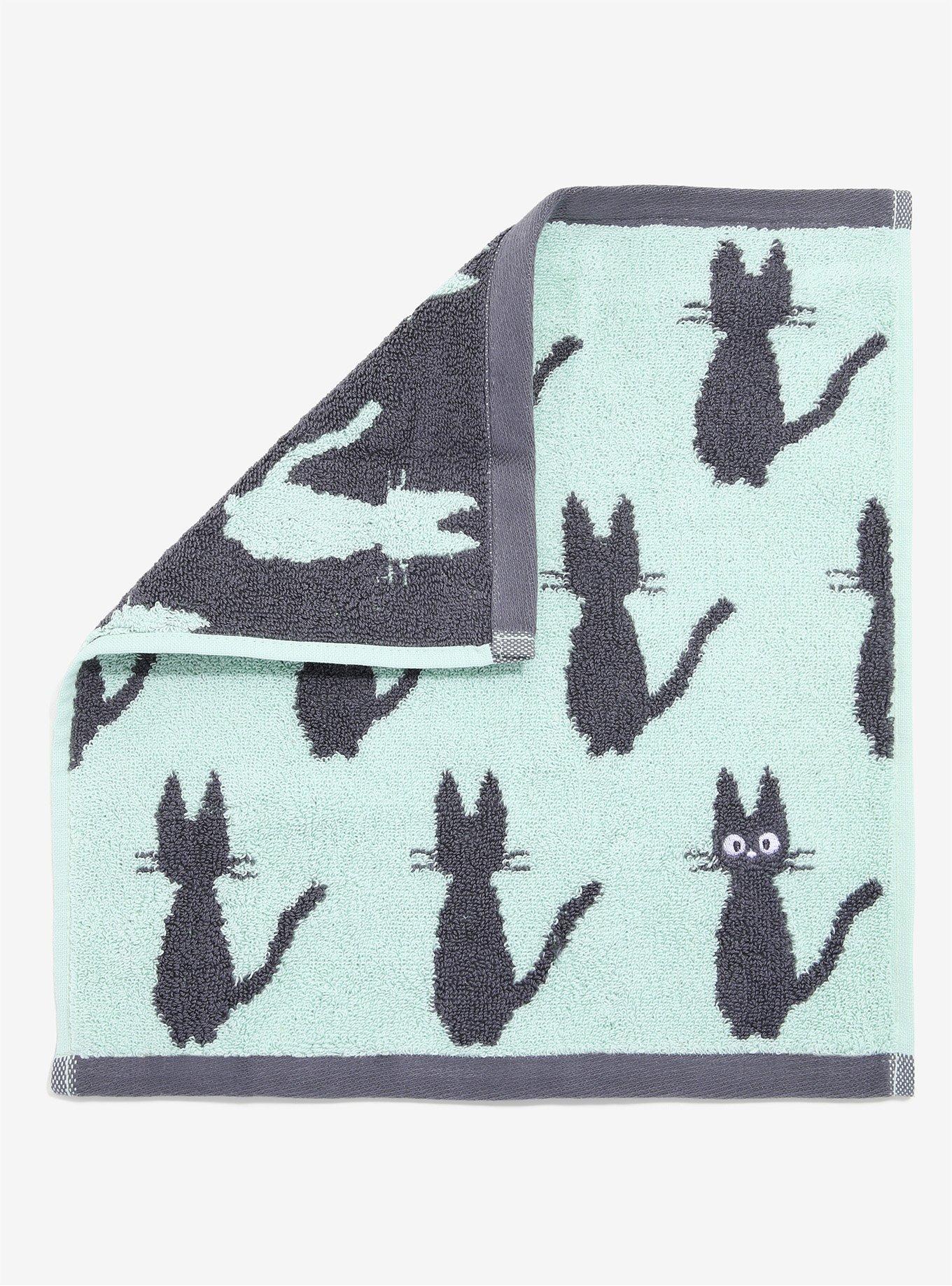 Studio Ghibli Kiki's Delivery Service Jiji Silhouette Hand Towel, , alternate