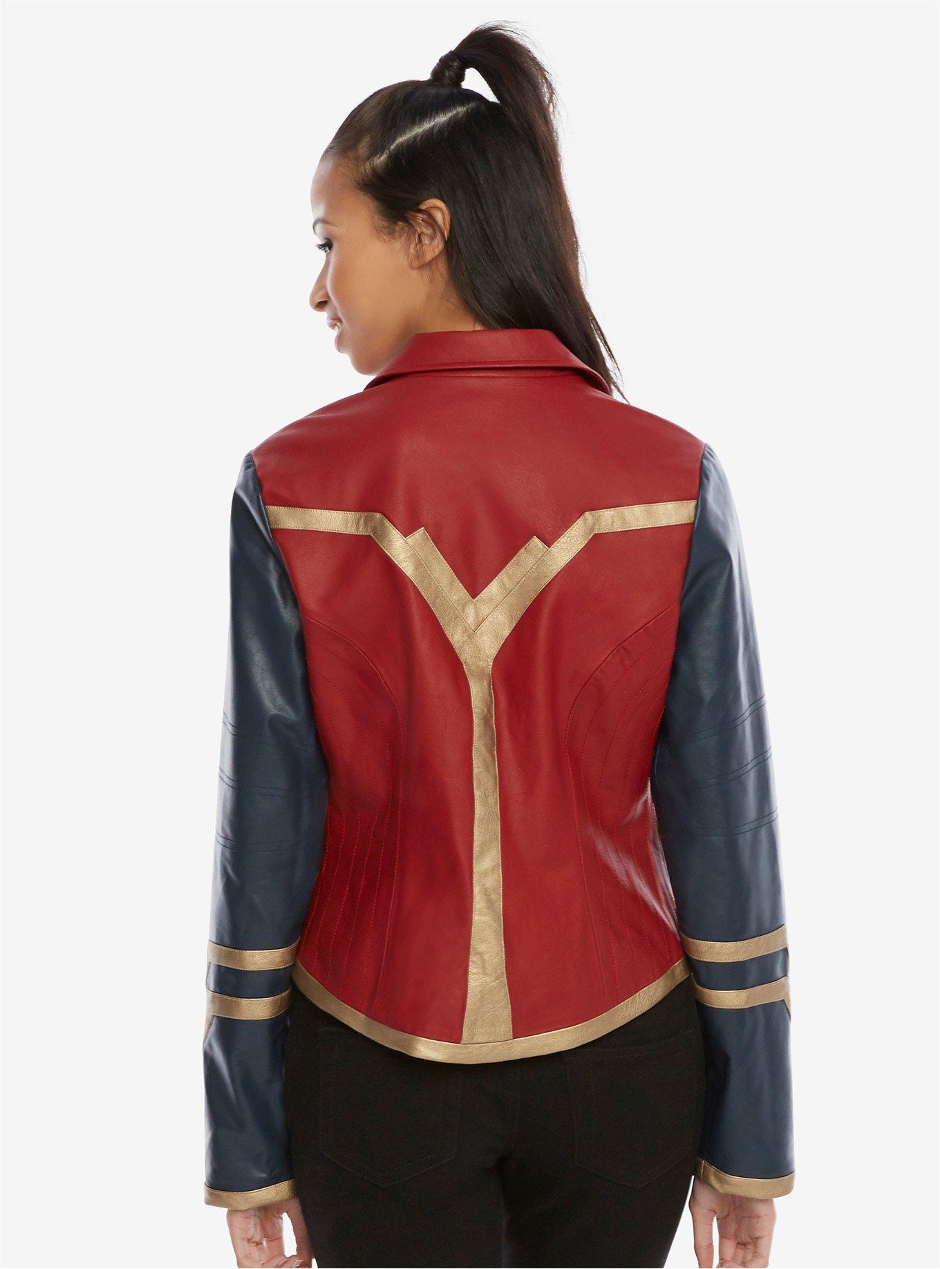 DC Comics Wonder Woman Armor Faux Leather Moto Jacket, , hi-res