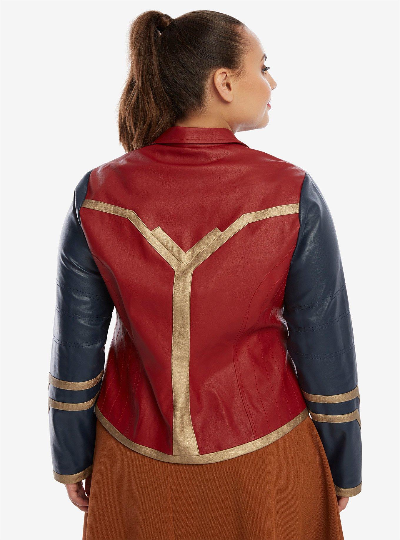 DC Comics Wonder Woman Armor Faux Leather Moto Jacket Plus Size, , alternate