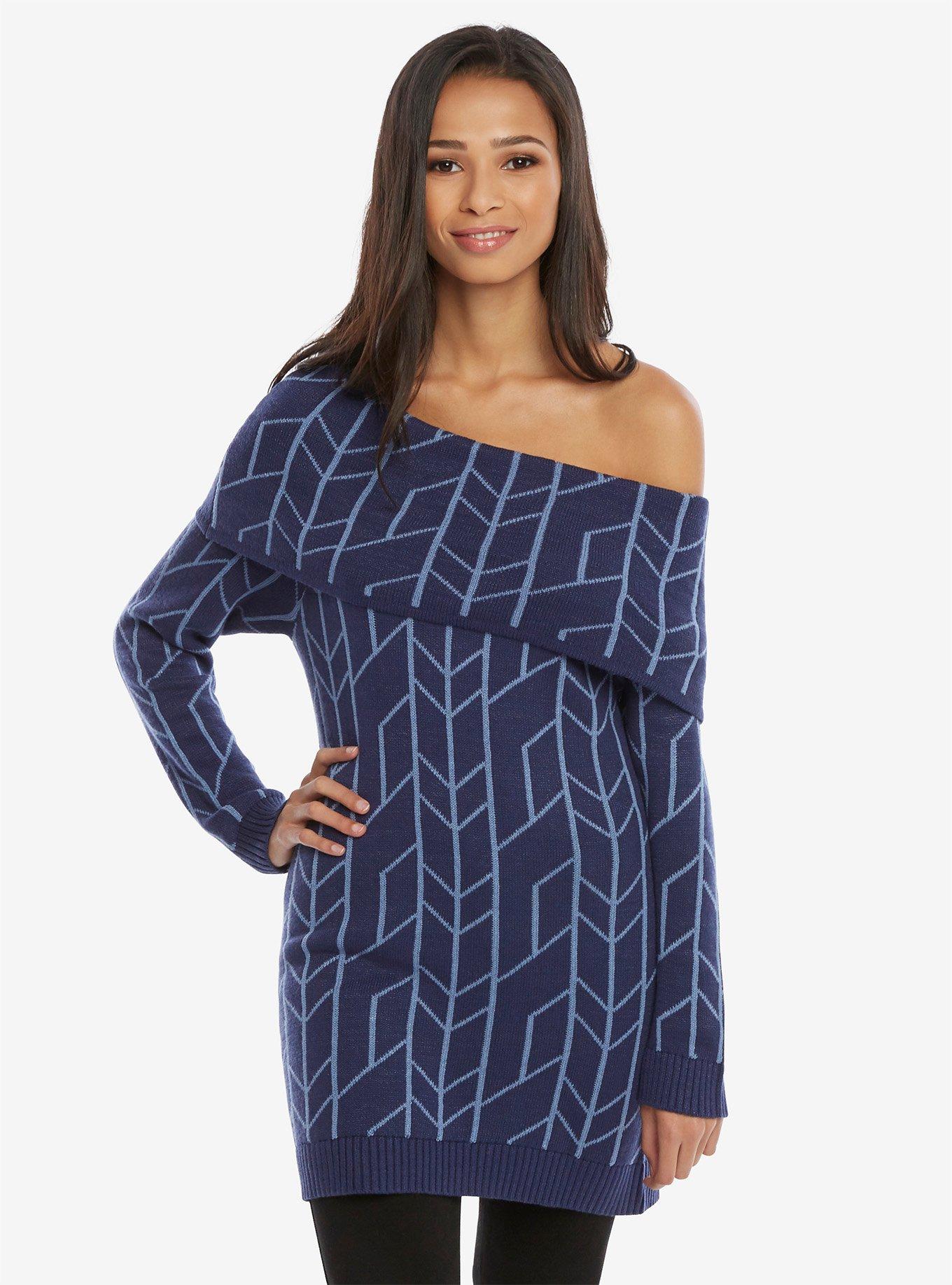 DC Comics Wonder Woman Off The Shoulder Cowl Neck Sweater, , alternate