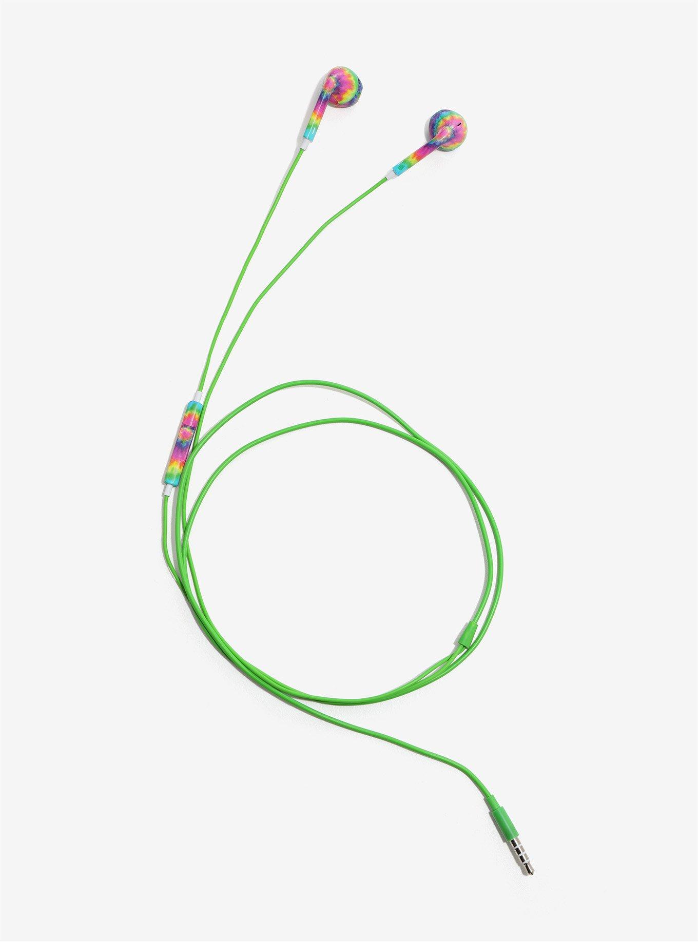 Tie Dye Earbuds With Microphone, , alternate