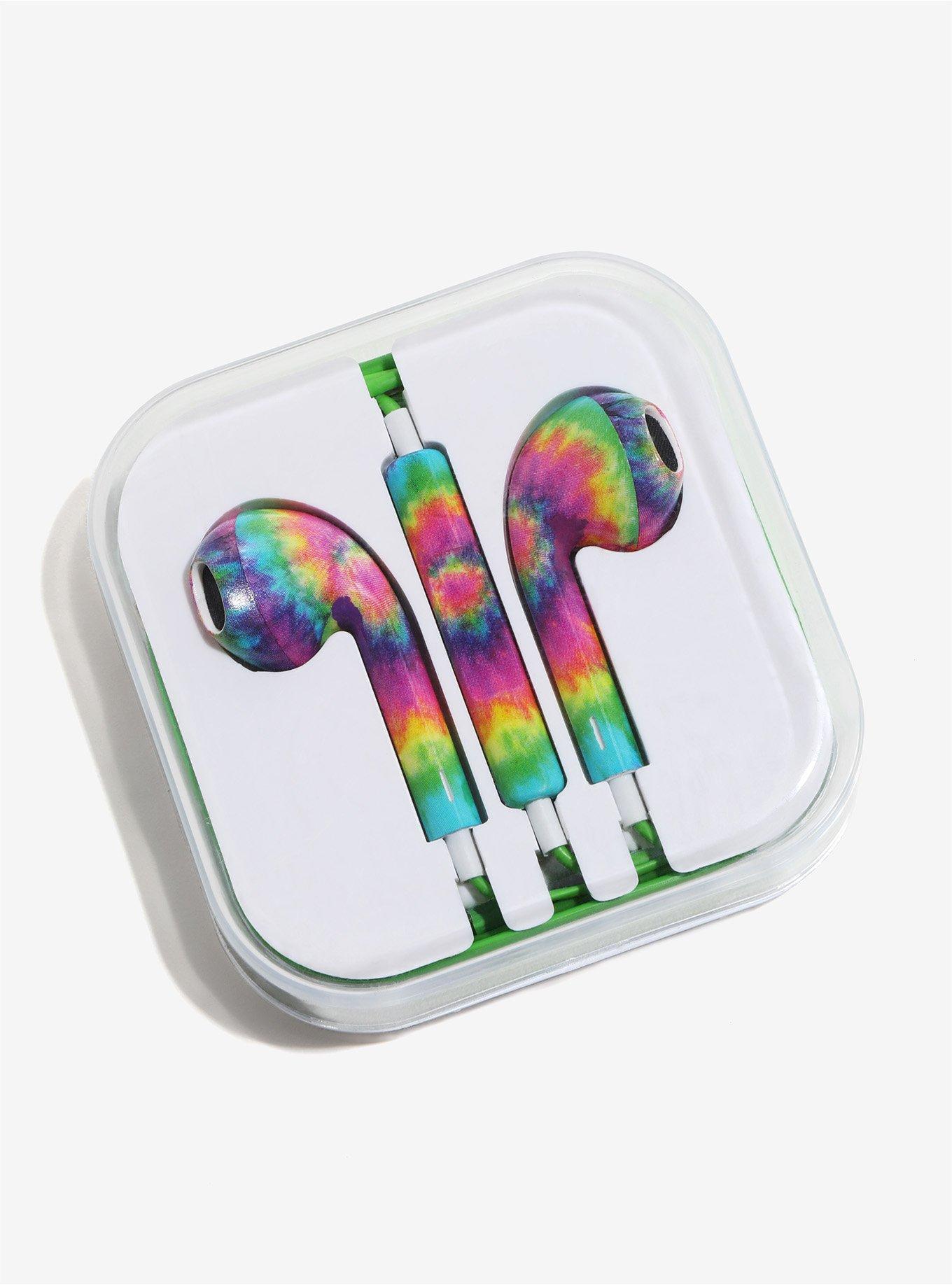 Tie Dye Earbuds With Microphone, , alternate