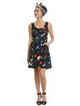 Bright Planets Fit & Flare Dress, , alternate