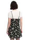 Black & White Floral Skull Tee Slip Dress, , alternate