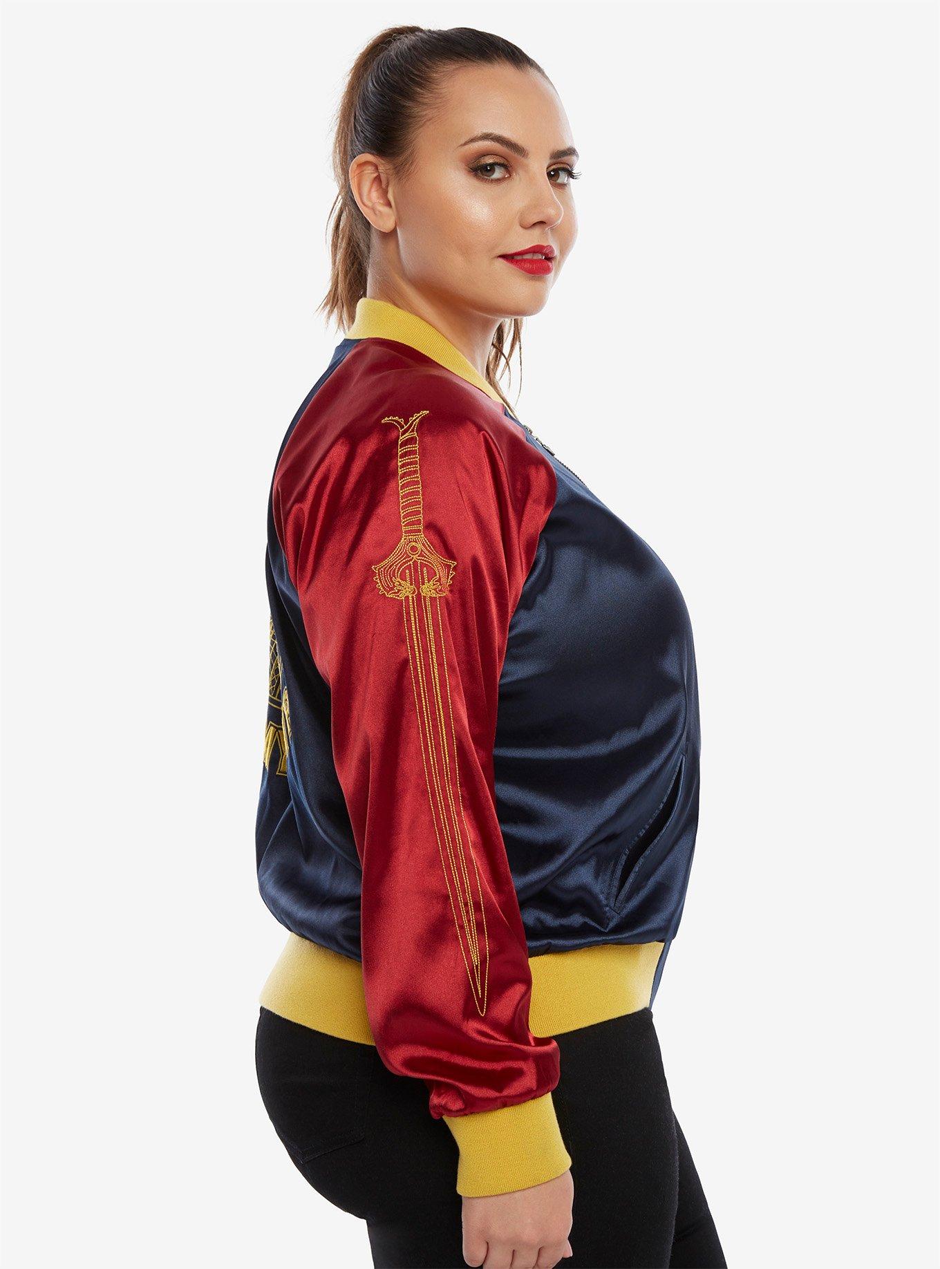 DC Comics Wonder Woman Satin Souvenir Jacket Plus Size, , alternate