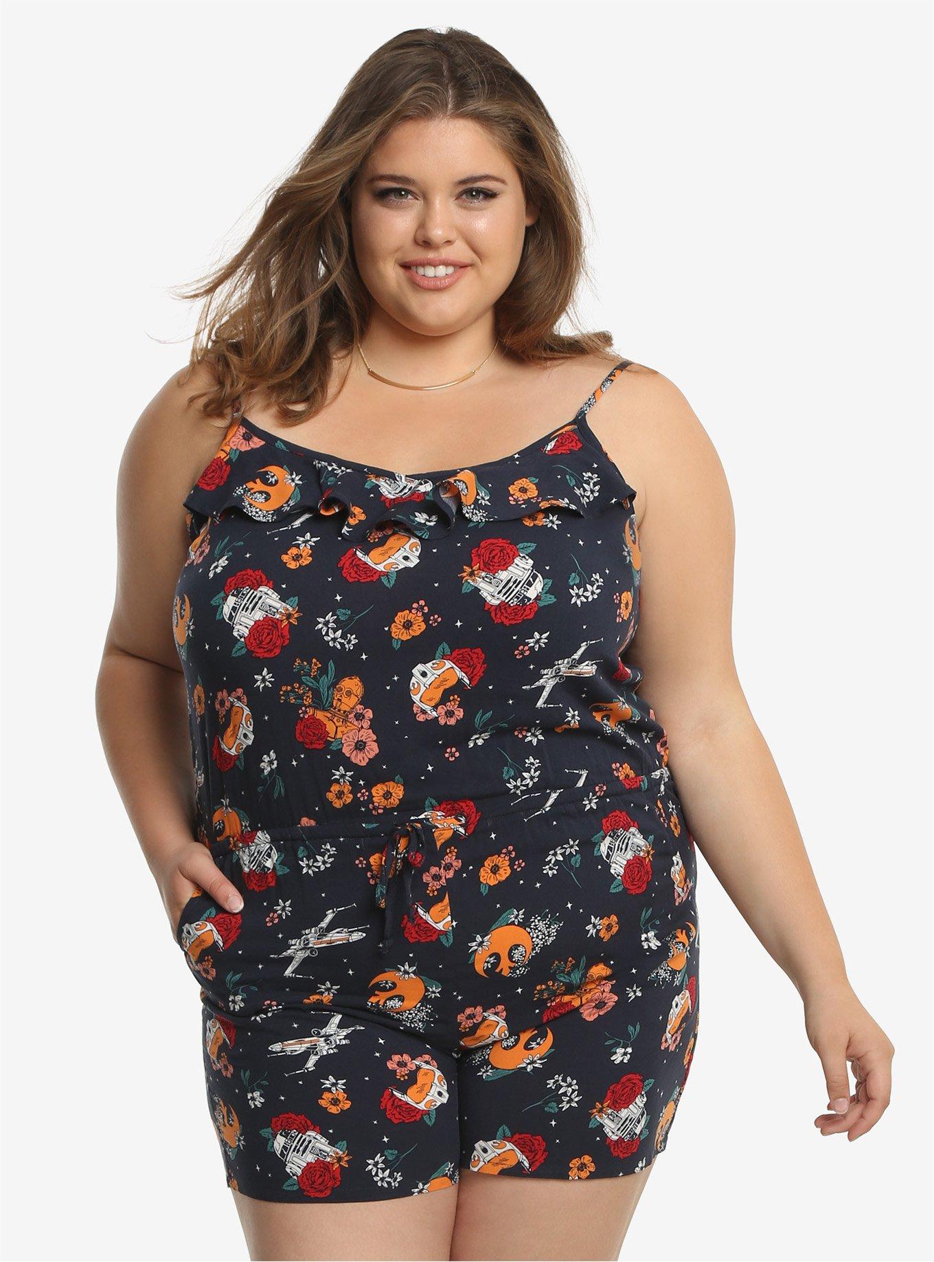 Star Wars Floral Rebellion Romper Plus Size, , alternate