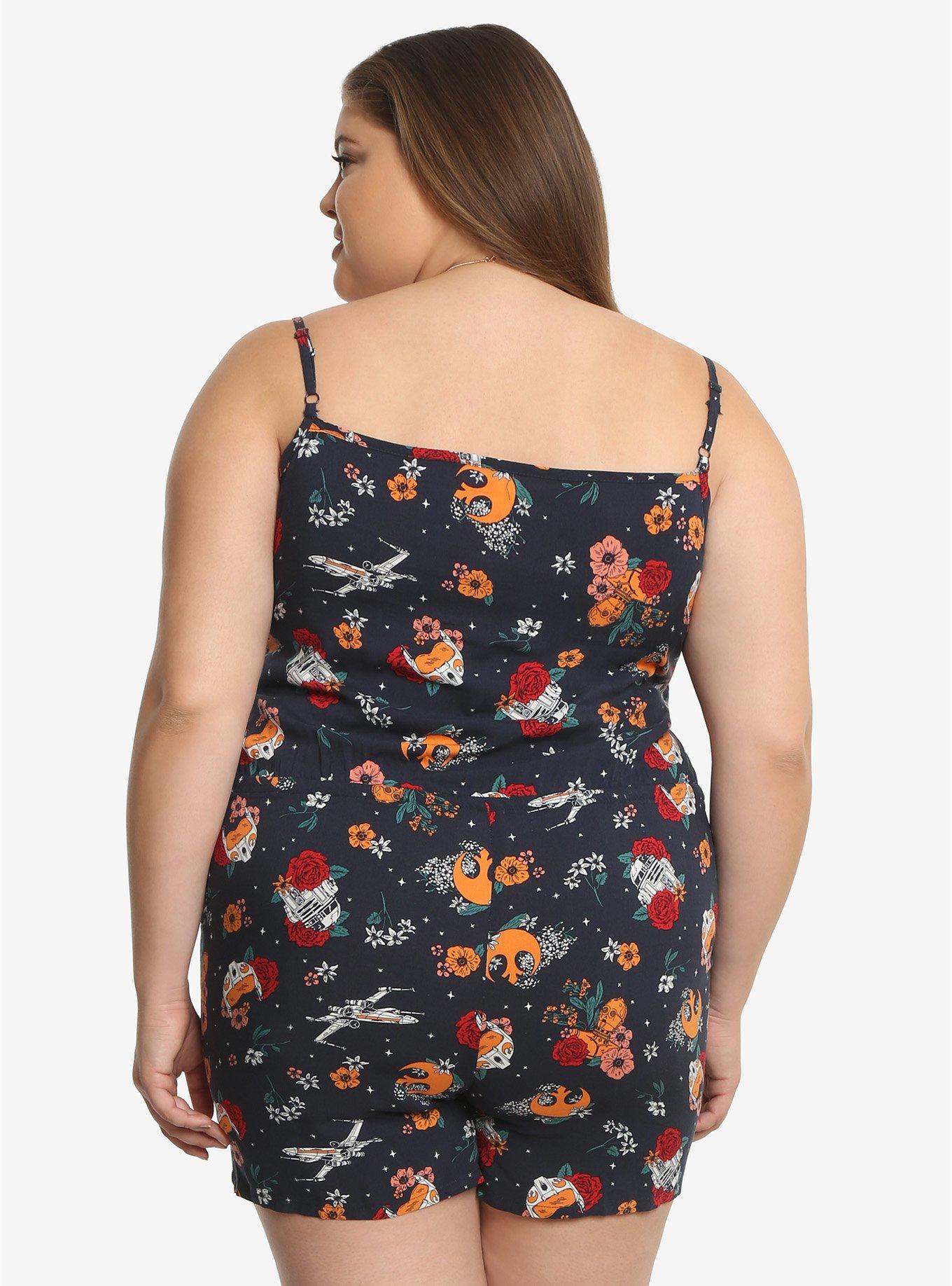 Star Wars Floral Rebellion Romper Plus Size, , alternate