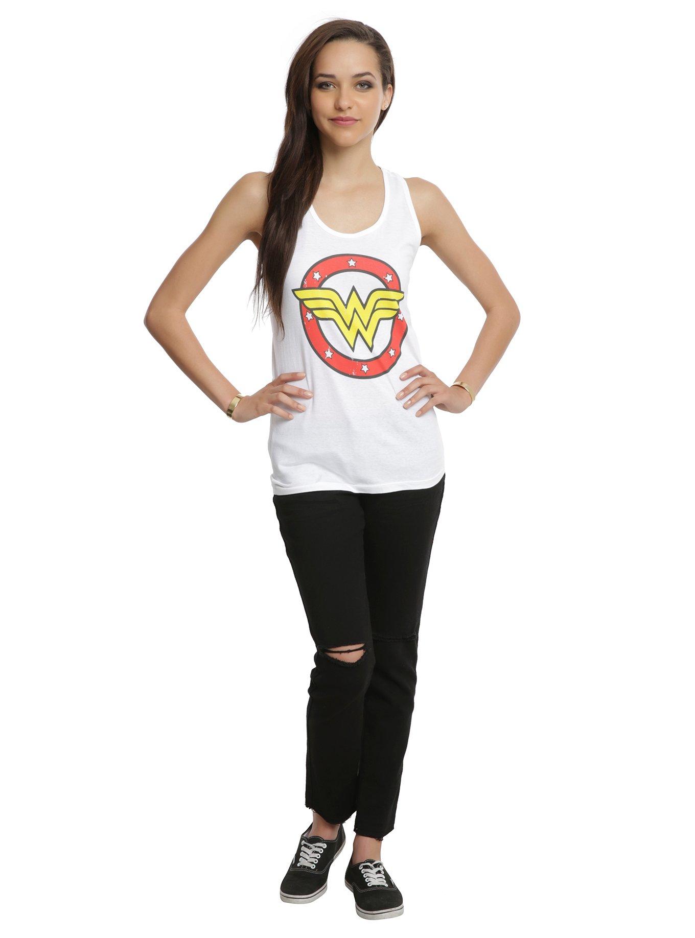 DC Comics Wonder Woman Circle Logo Girls Tank Top, , alternate