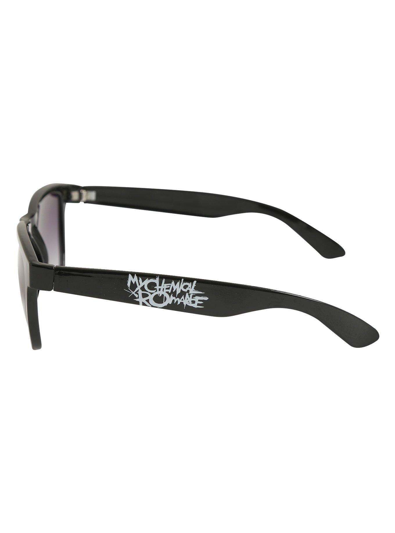 My Chemical Romance Cross Print Retro Sunglasses, , alternate