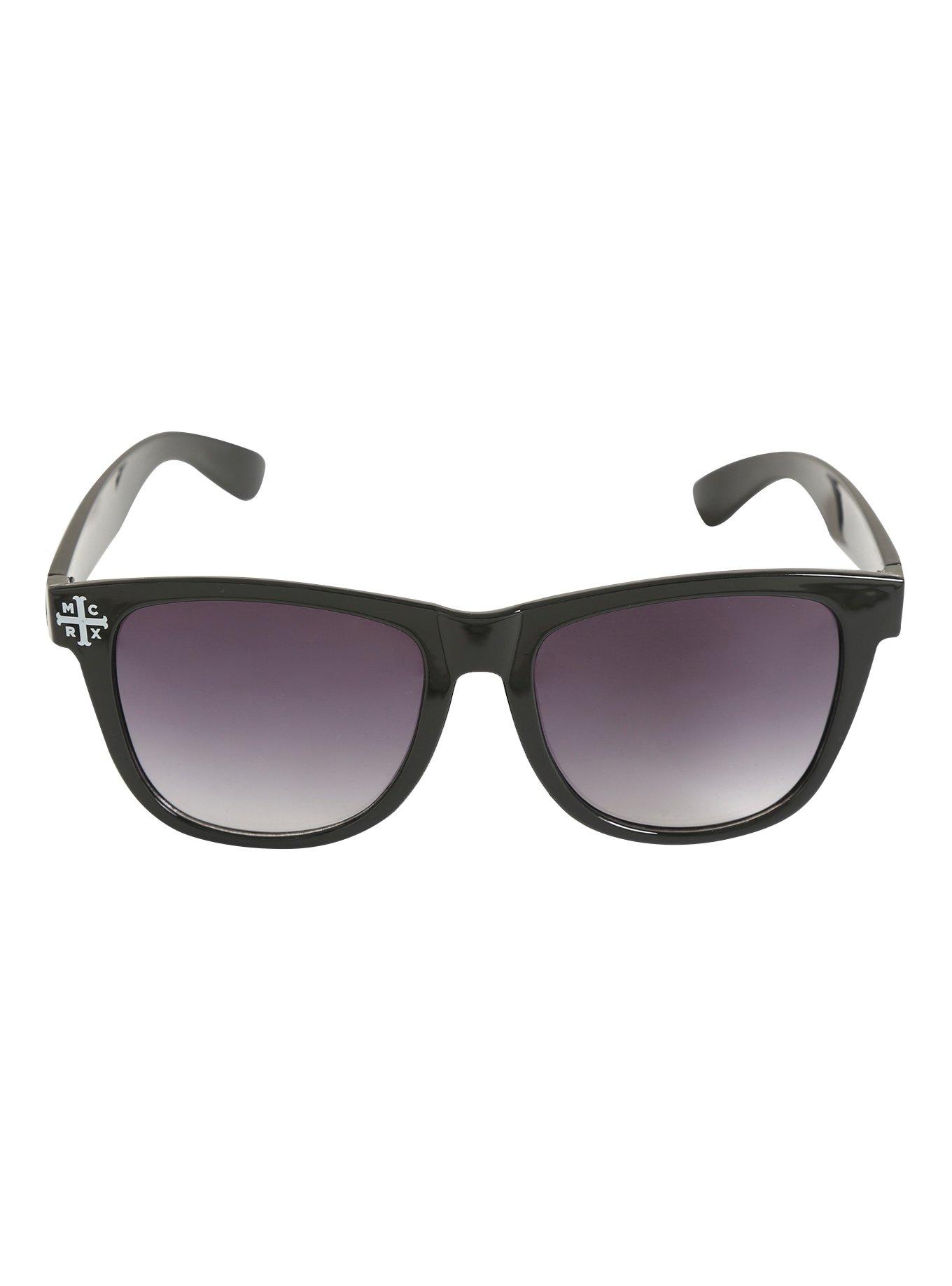 My Chemical Romance Cross Print Retro Sunglasses, , alternate