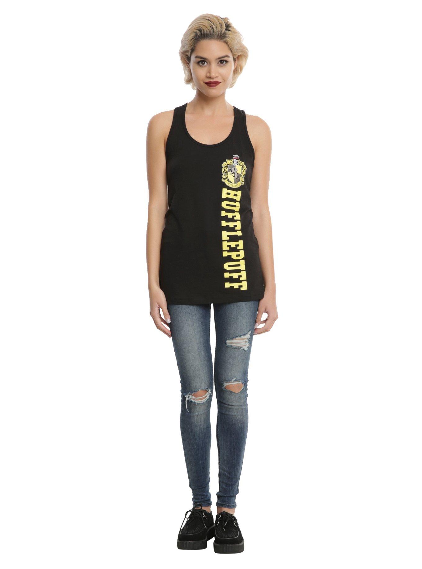 Harry Potter Hufflepuff Vertical Logo Girls Tank Top, , alternate