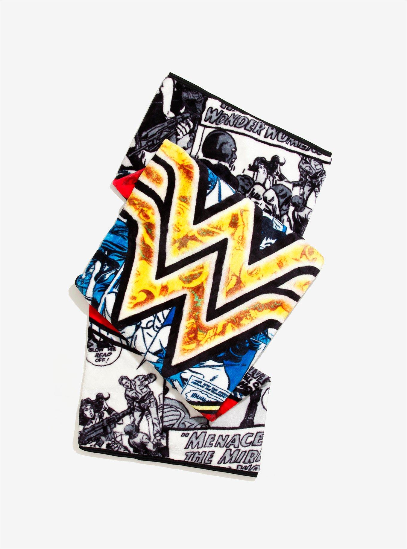 DC Comics Wonder Woman Comic Art Throw Blanket, , alternate
