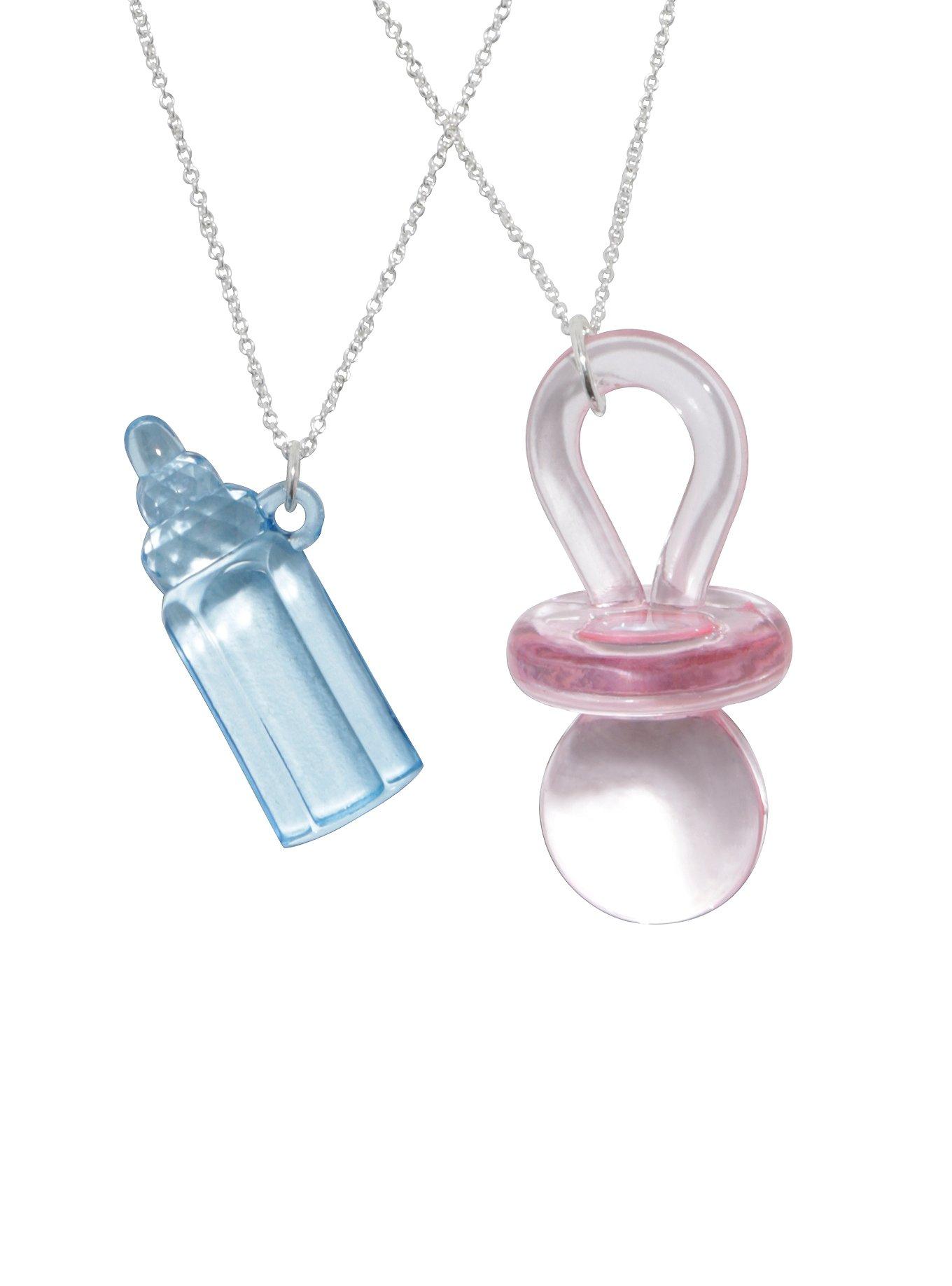 Blackheart Bottle & Pacifier Best Friend Necklace Set, , alternate