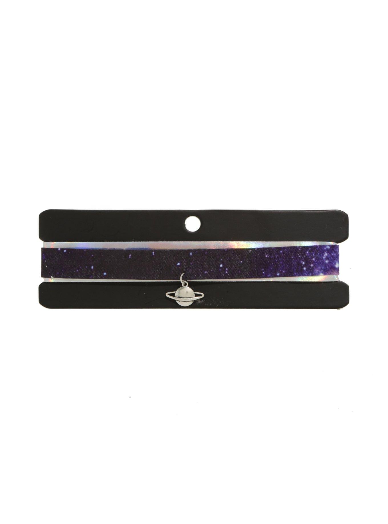 Galaxy Print Hologram Choker Set, , alternate