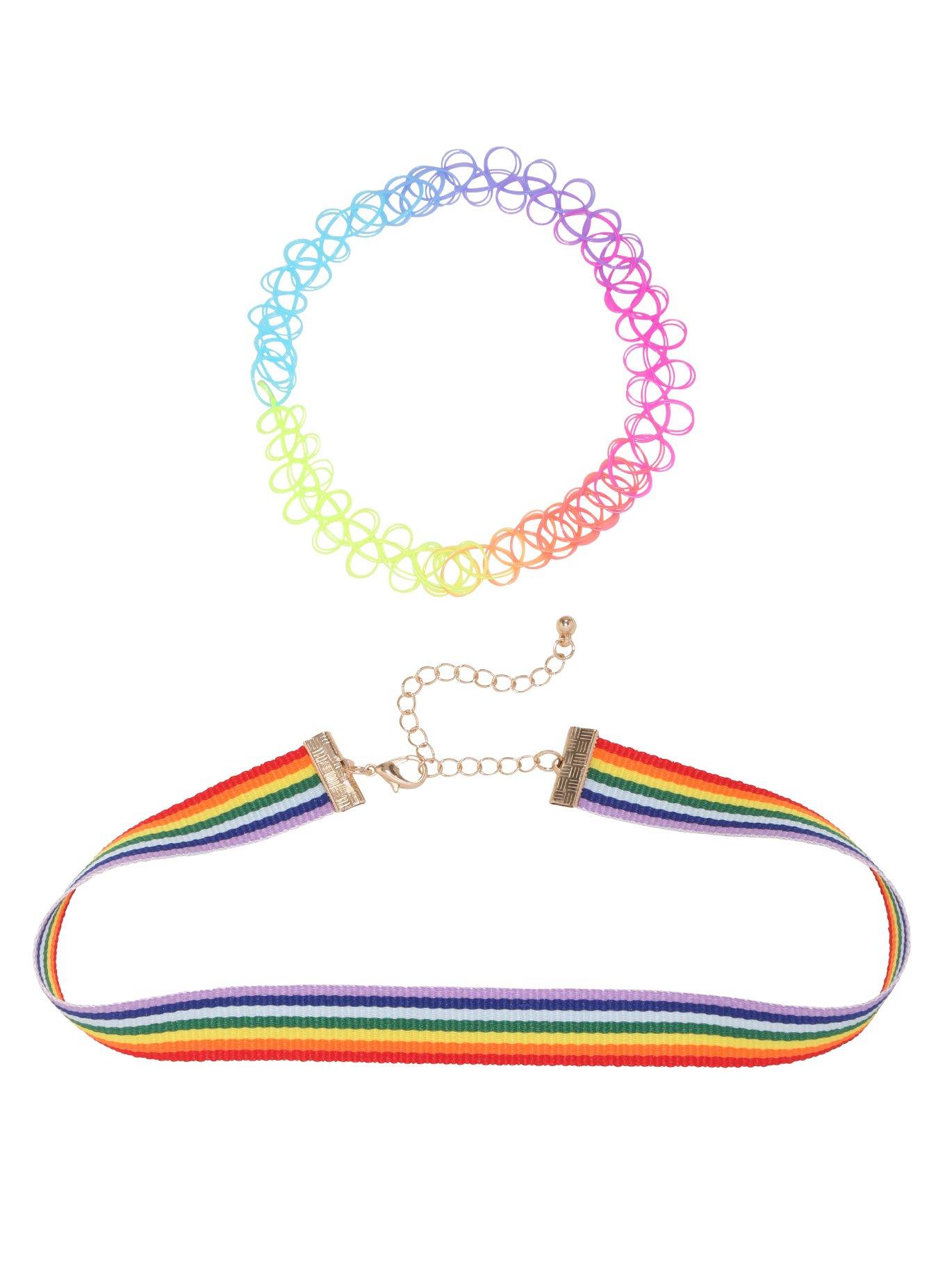 Blackheart Rainbow Choker Set, , alternate - view 2