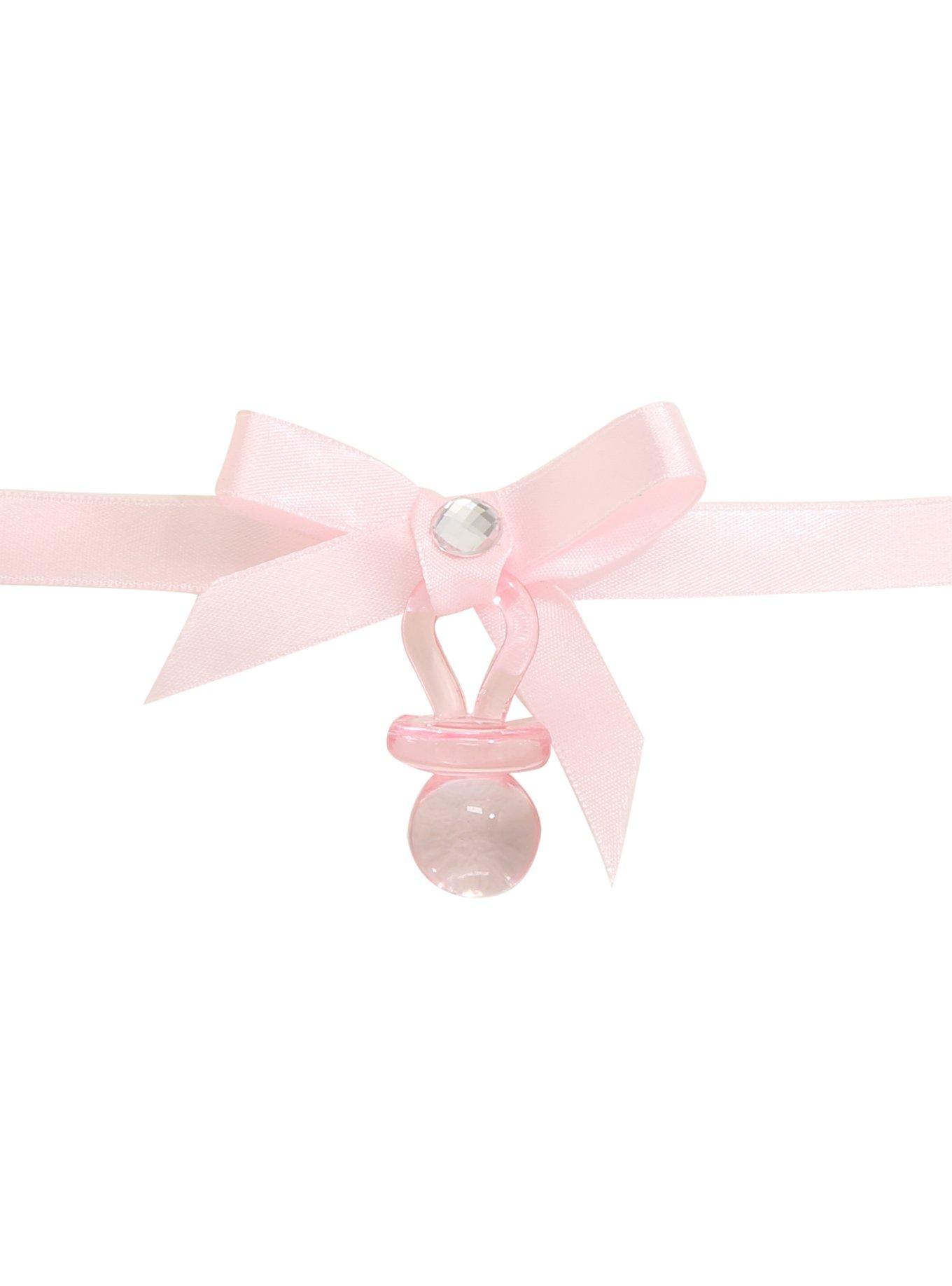 Blackheart Pink Pacifier Choker, , alternate