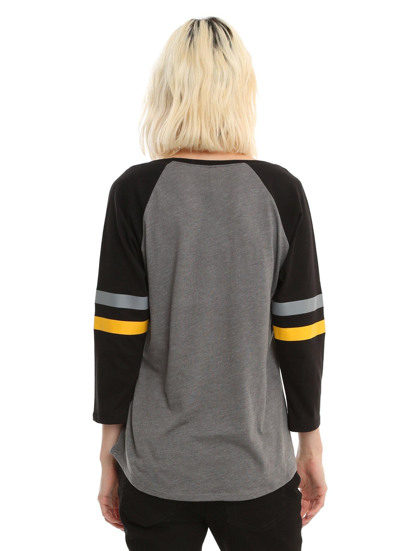 Harry Potter Hufflepuff Quidditch Stripe Girls Raglan, , alternate