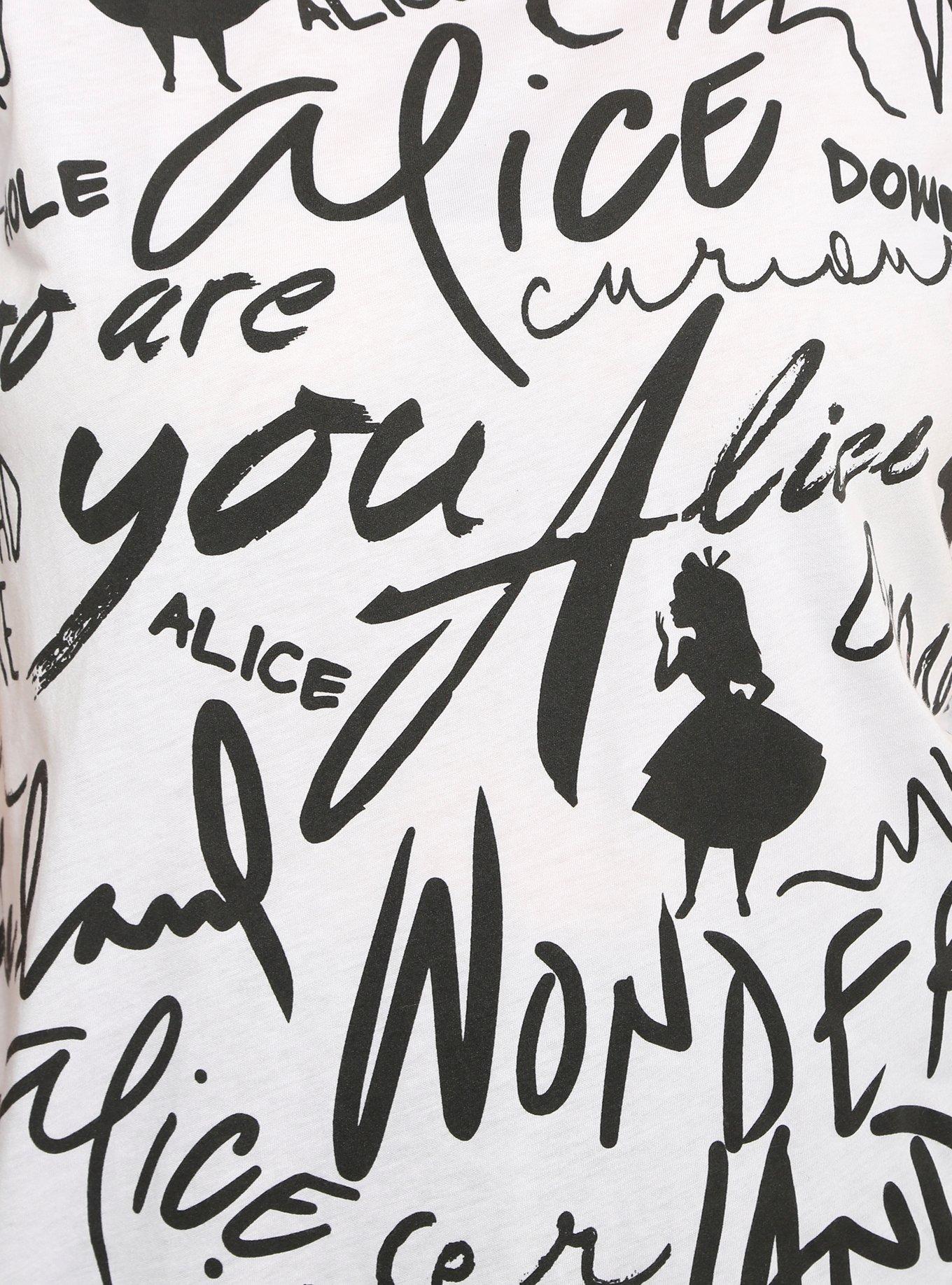 Disney Alice In Wonderland Script T-Shirt Plus Size, , alternate