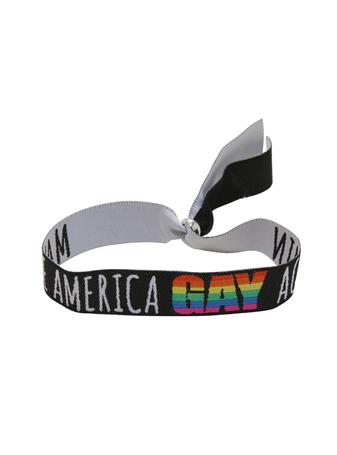 Make America Gay Again Fabric Bracelet, , alternate