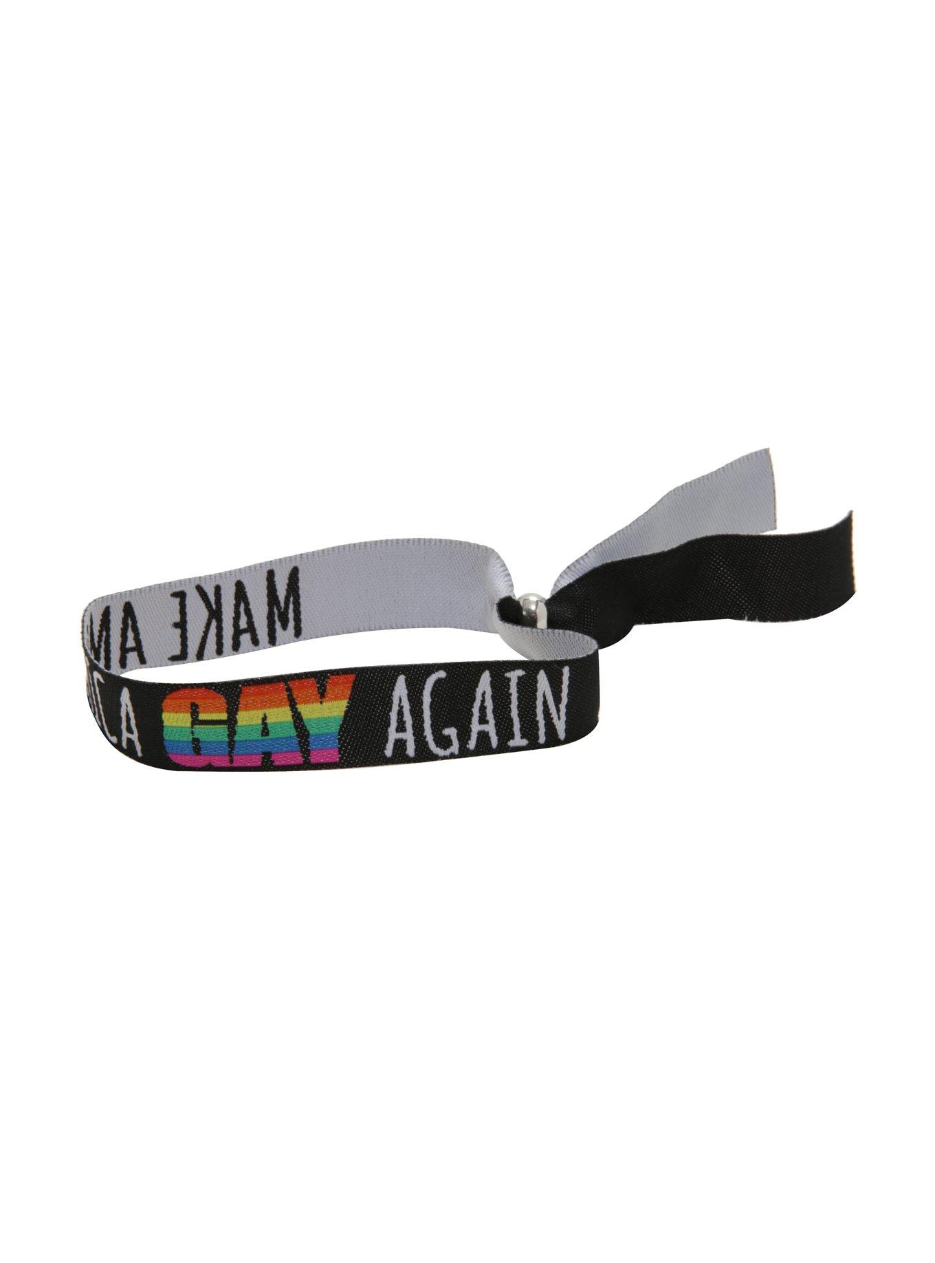 Make America Gay Again Fabric Bracelet, , alternate