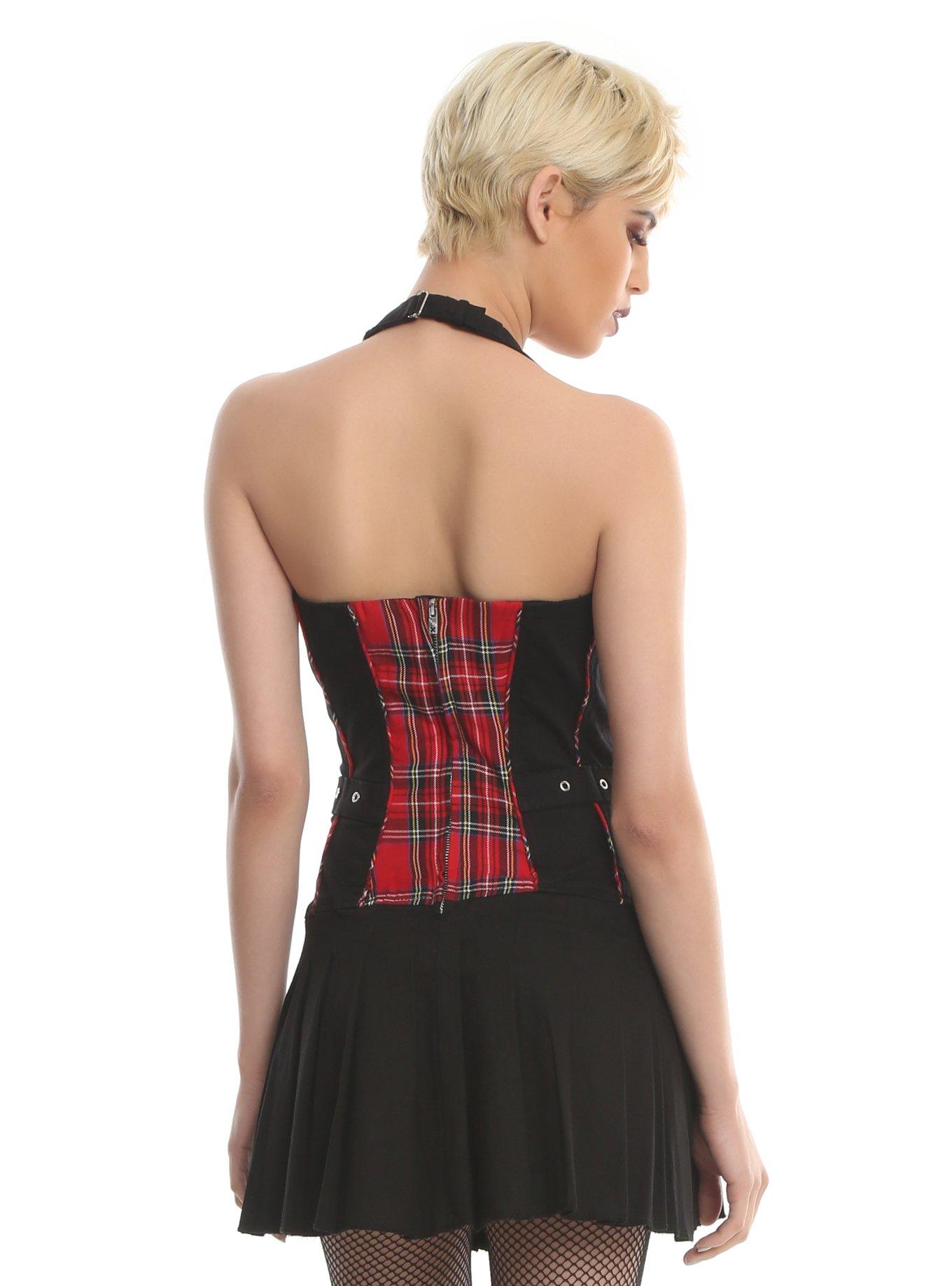 Tripp Red Plaid Halter Dress, , alternate