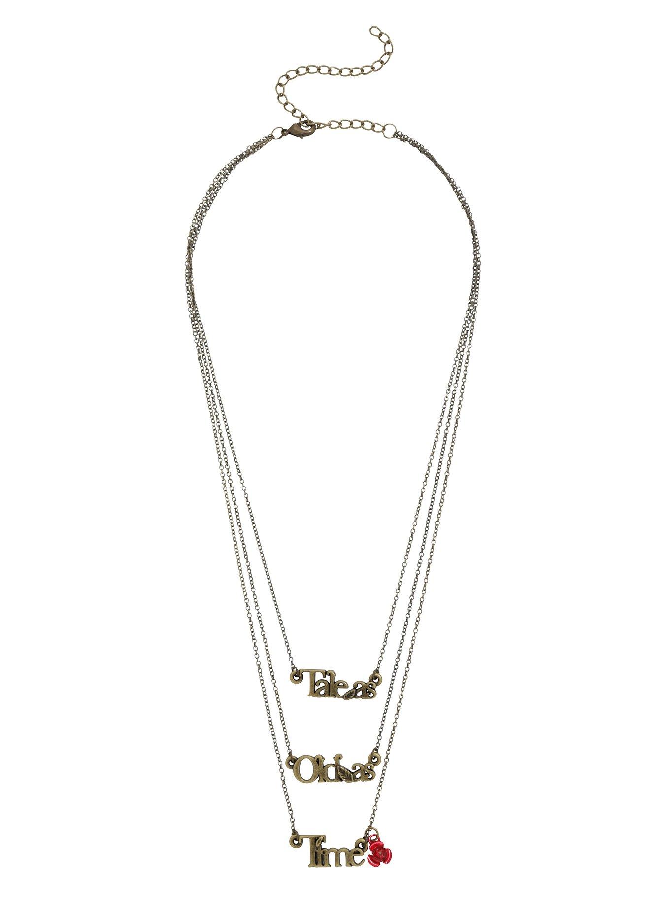 Disney Beauty And The Beast Tale As Old As Time Layered Necklace, , alternate