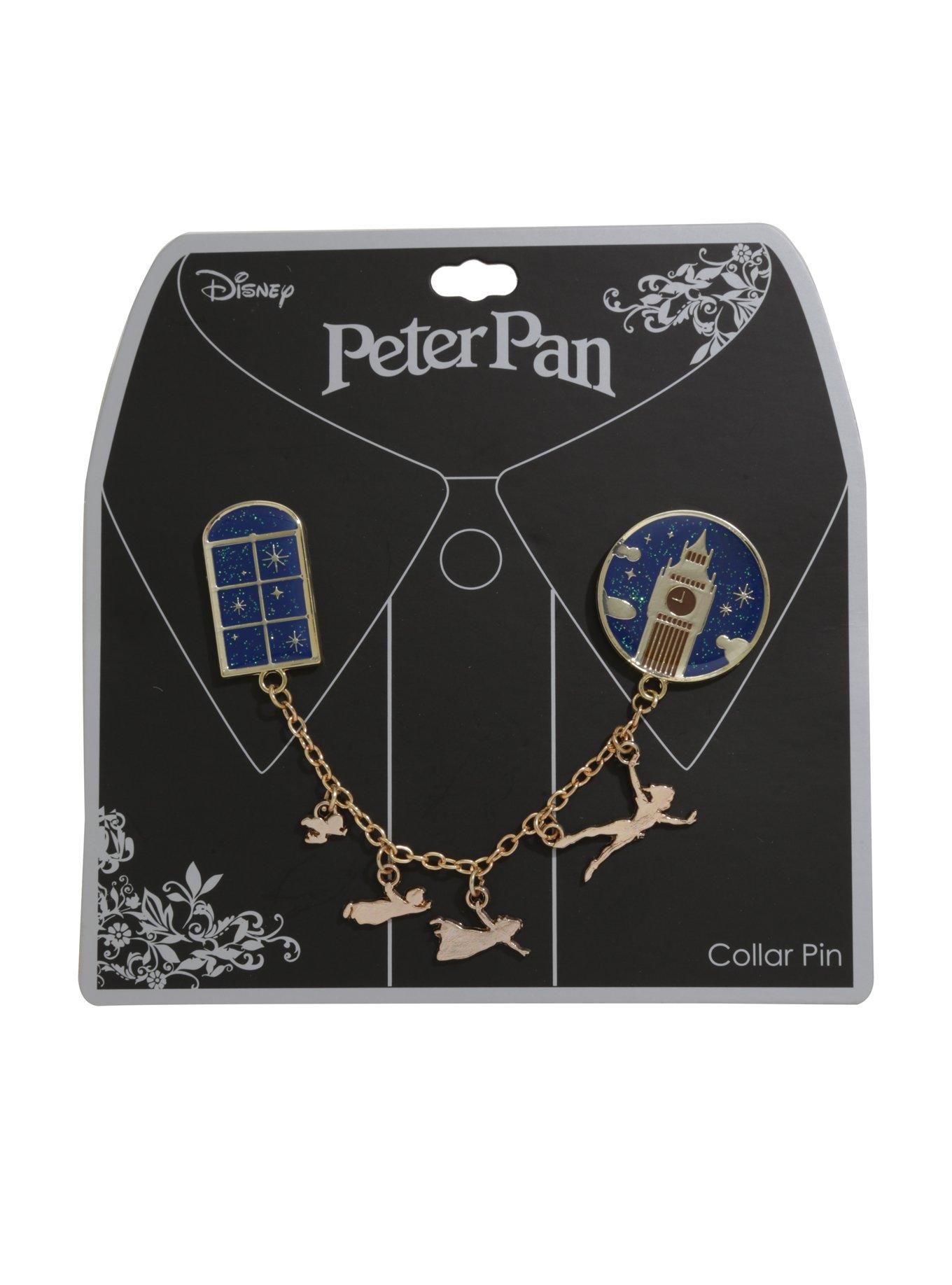 Disney Peter Pan Flying Silhouettes Big Ben Collar Pin, , alternate