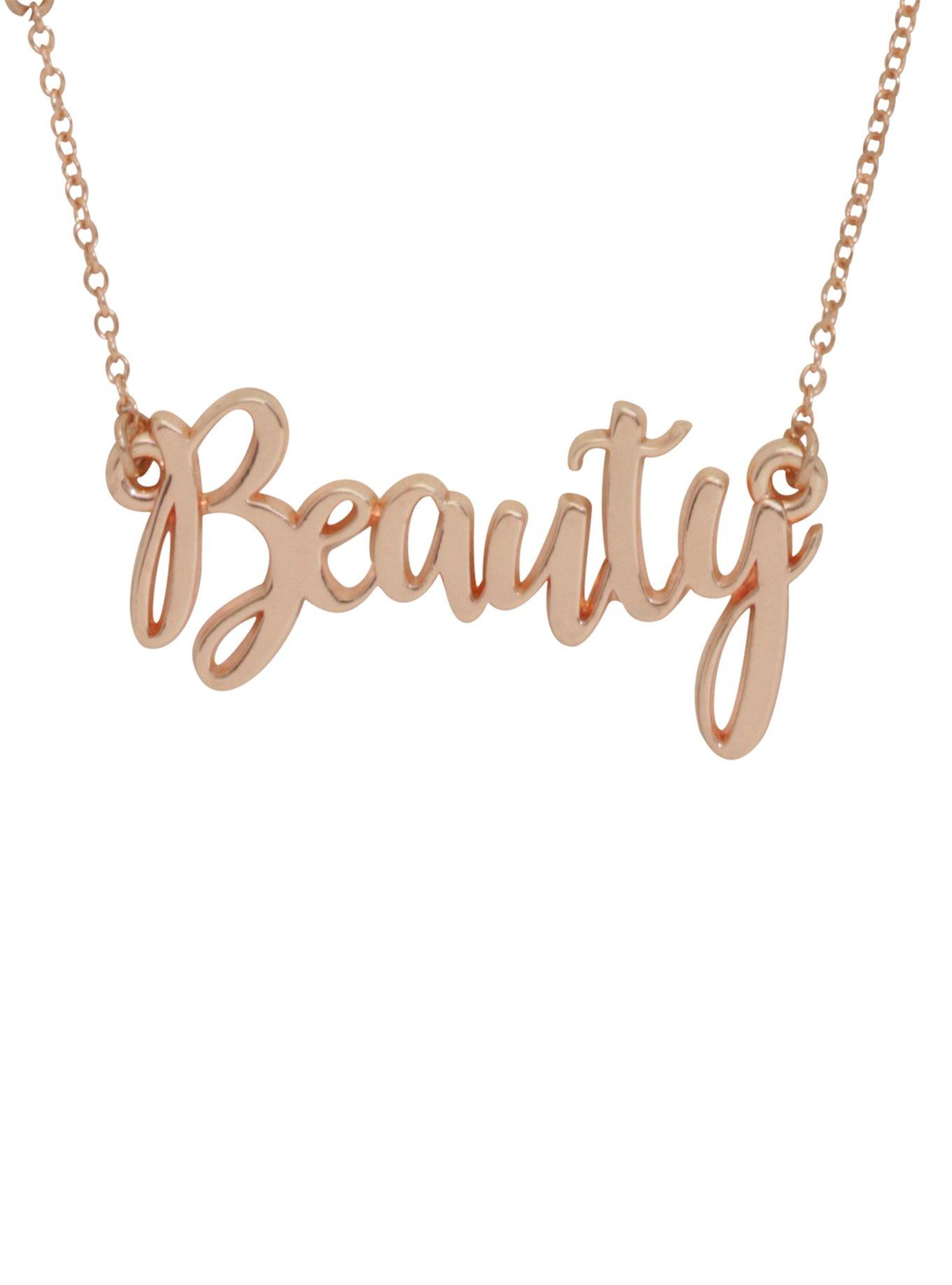 Disney Beauty And The Beast Beauty Nameplate Necklace, , alternate